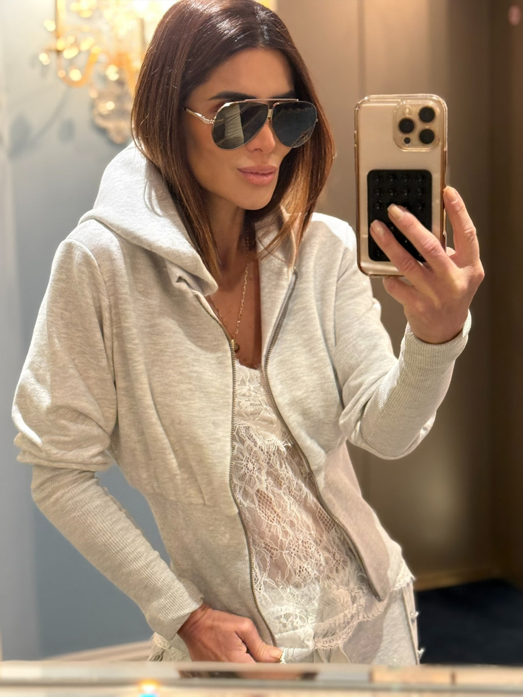 Conjunto Moletom Pantalona Com Detalhes Em Ribana