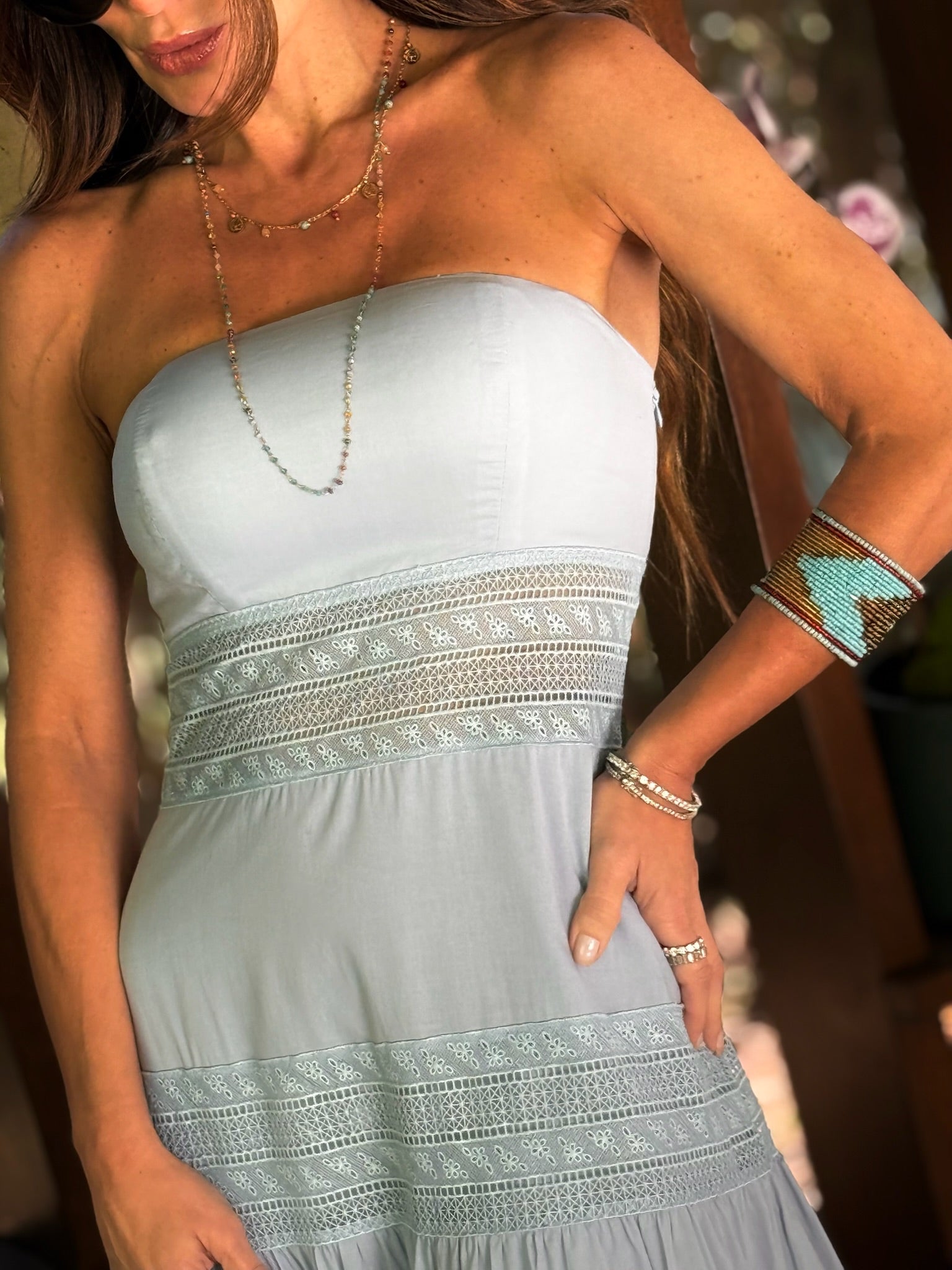 Vestido Tomara Que Caia Em Cambraia De Algodão Com Entremeio Em Renda