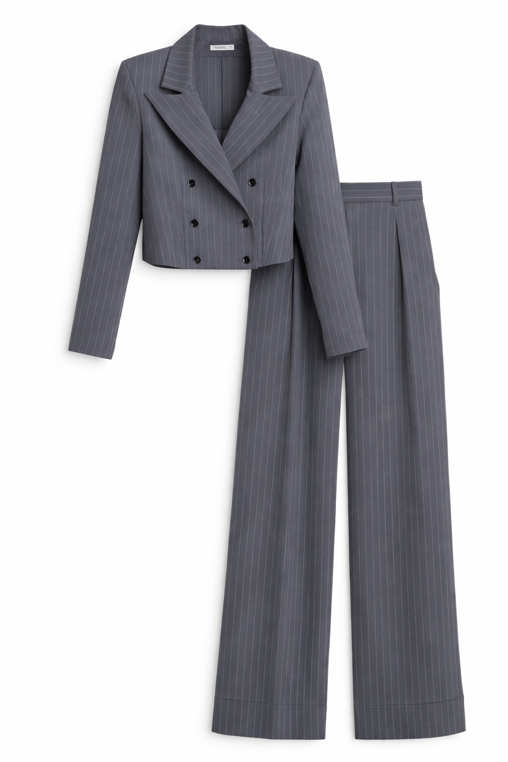 CONJUNTO ALFAIATARIA CALÇA RETA E BLAZER RISCA DE GIZ