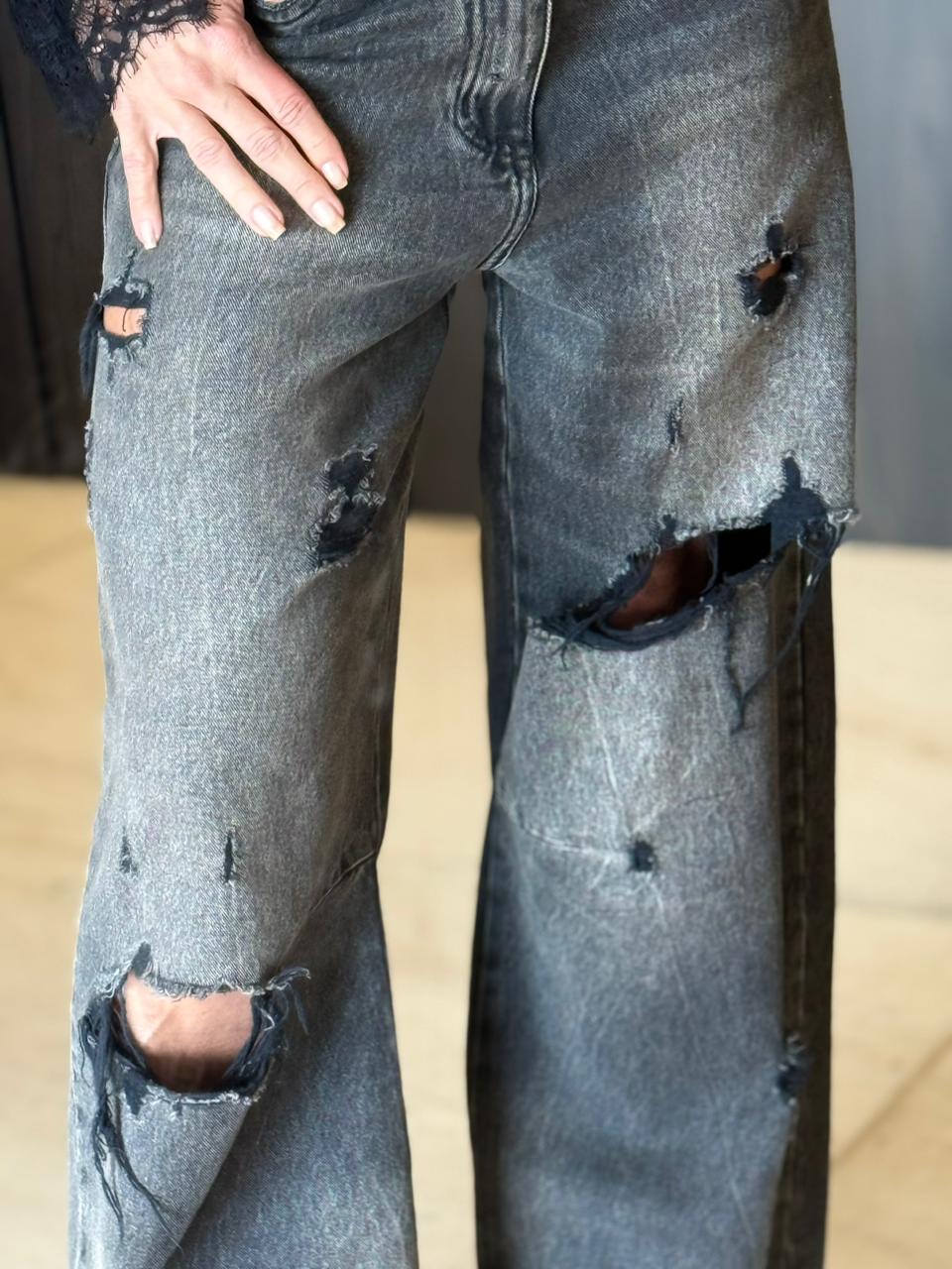 Calça Jeans black destroyed