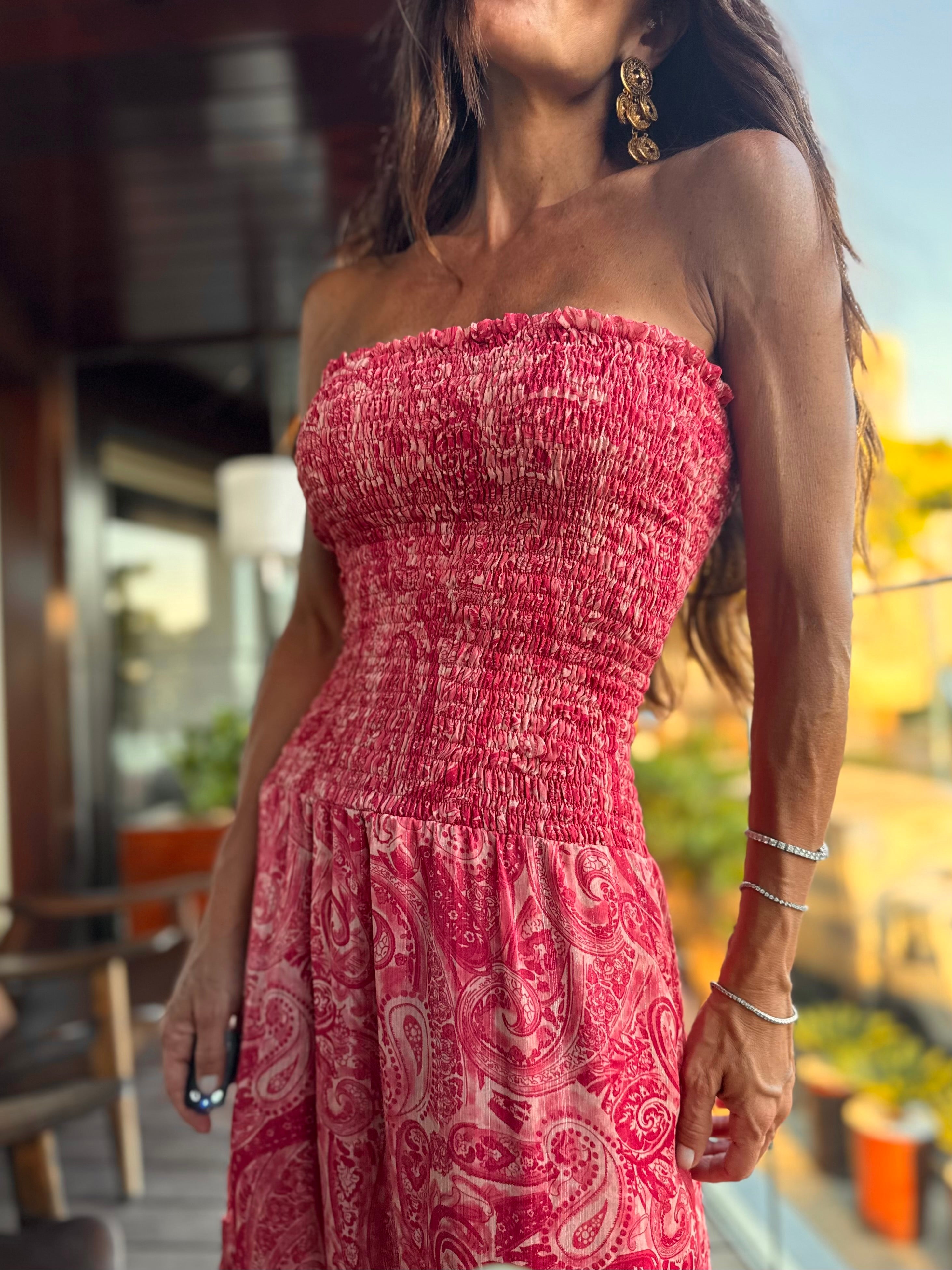 Vestido Tomara Que Caia Em Lastex Estampado