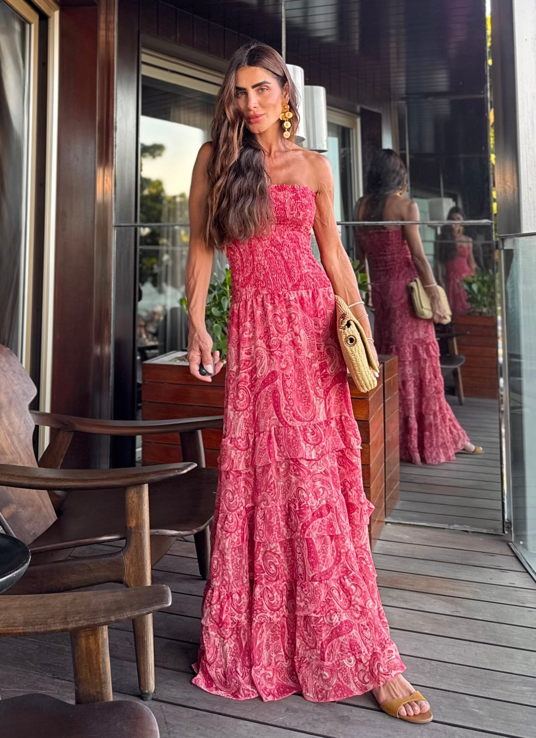 Vestido Tomara Que Caia Em Lastex Estampado
