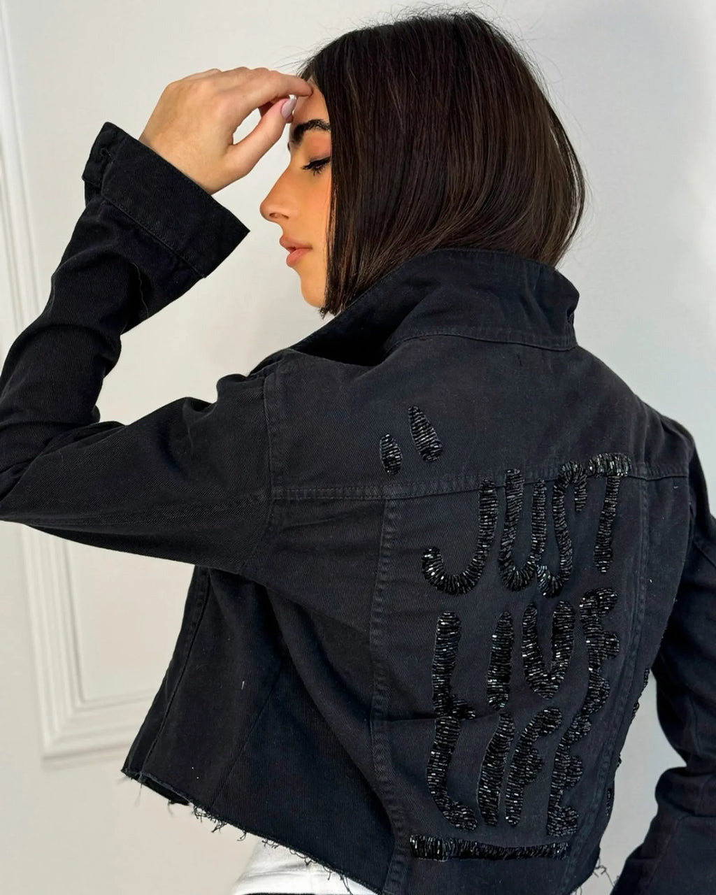 Jaqueta Just Live Life Black PRETO