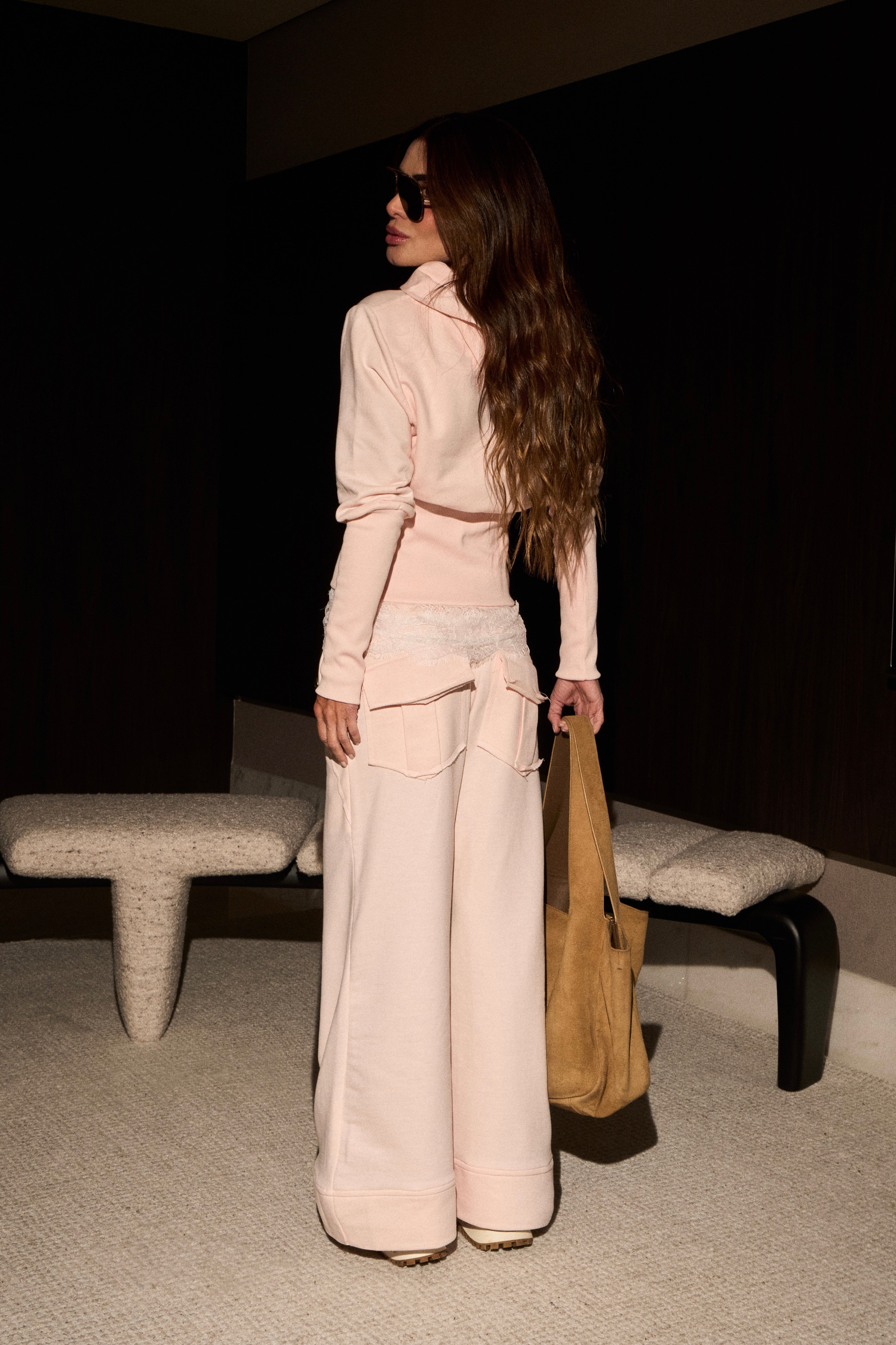 Conjunto Moletom Pantalona Com Detalhes Em Ribana