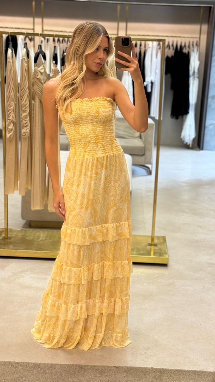 Vestido Tomara Que Caia Em Lastex Estampado