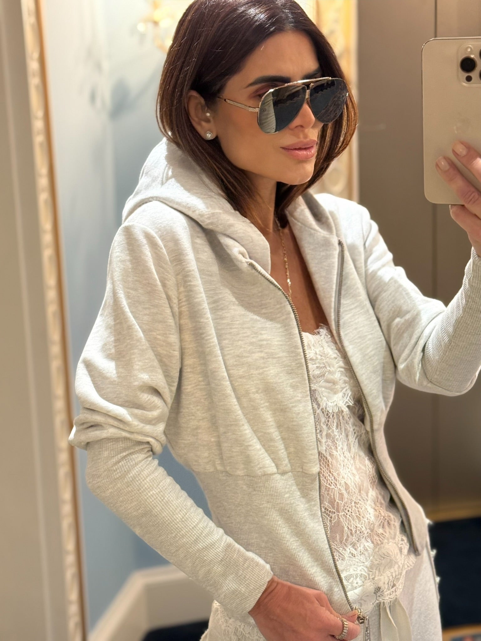 Conjunto Moletom Pantalona Com Detalhes Em Ribana