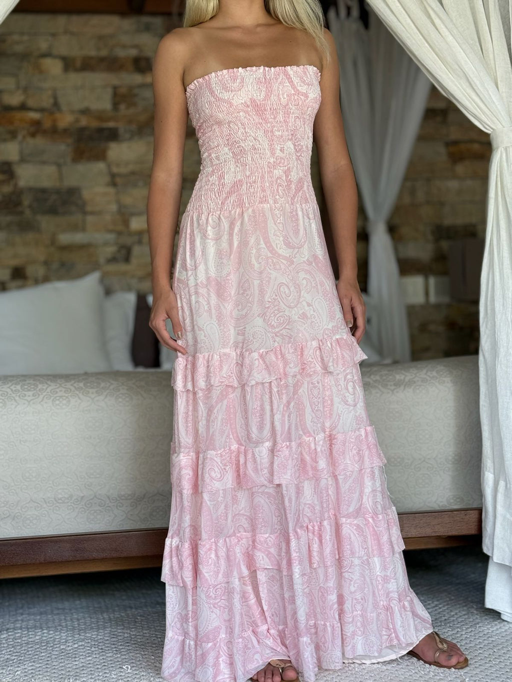 Vestido Tomara Que Caia Em Lastex Estampado