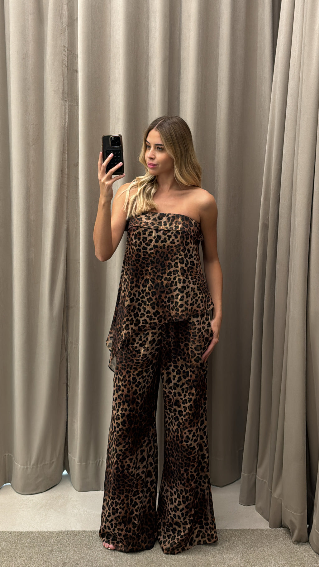 Calça De Musseline Animal Print