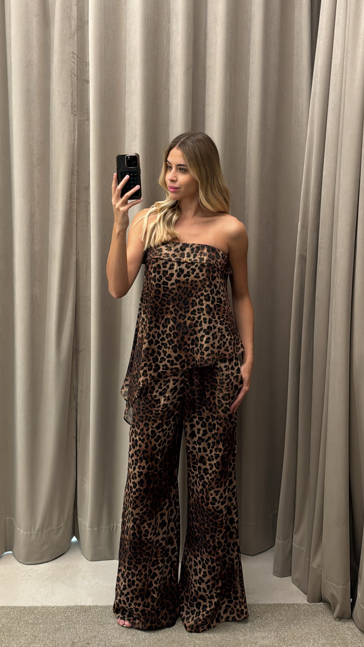 Calça De Musseline Animal Print