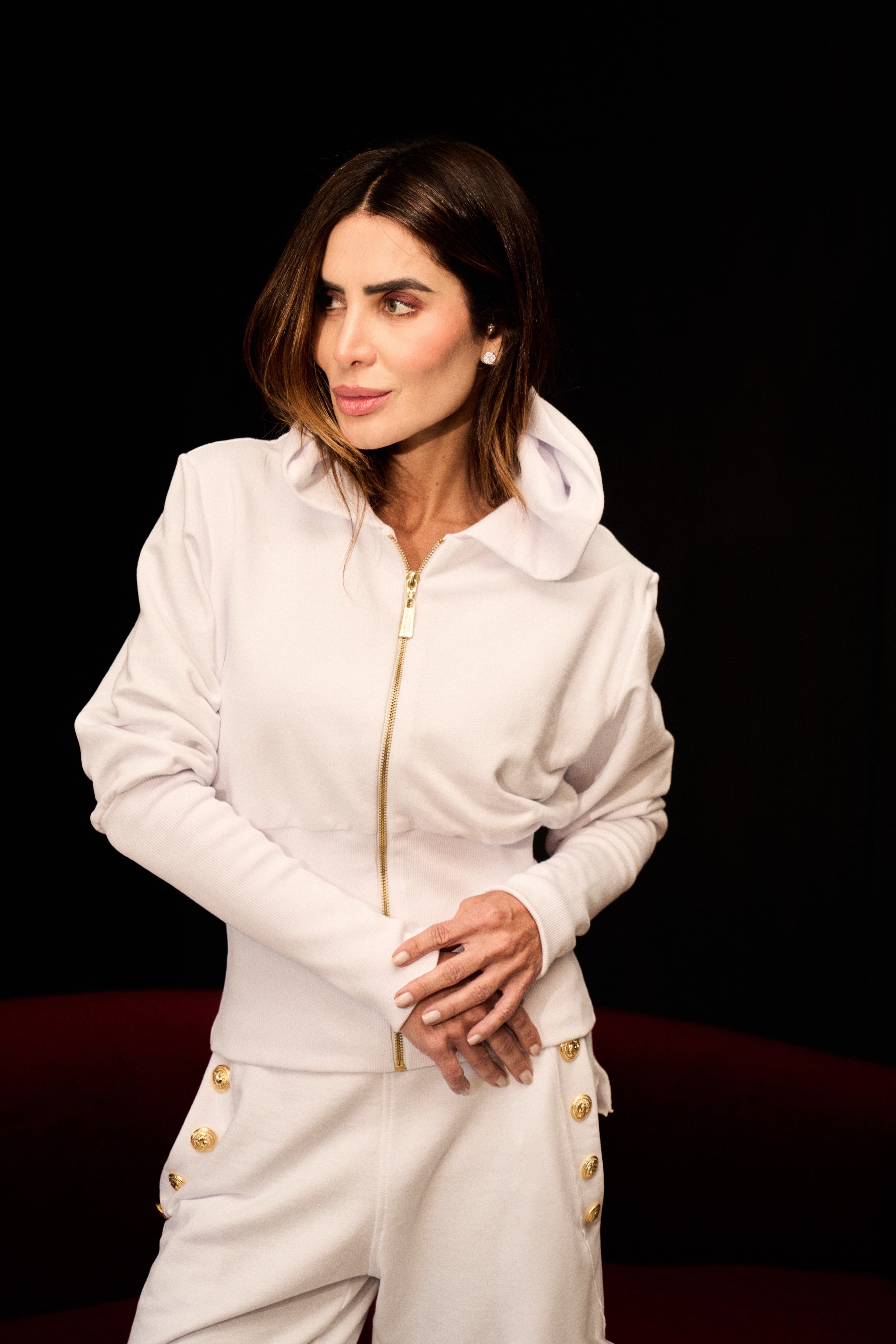 Conjunto Moletom Pantalona Com Detalhes Em Ribana