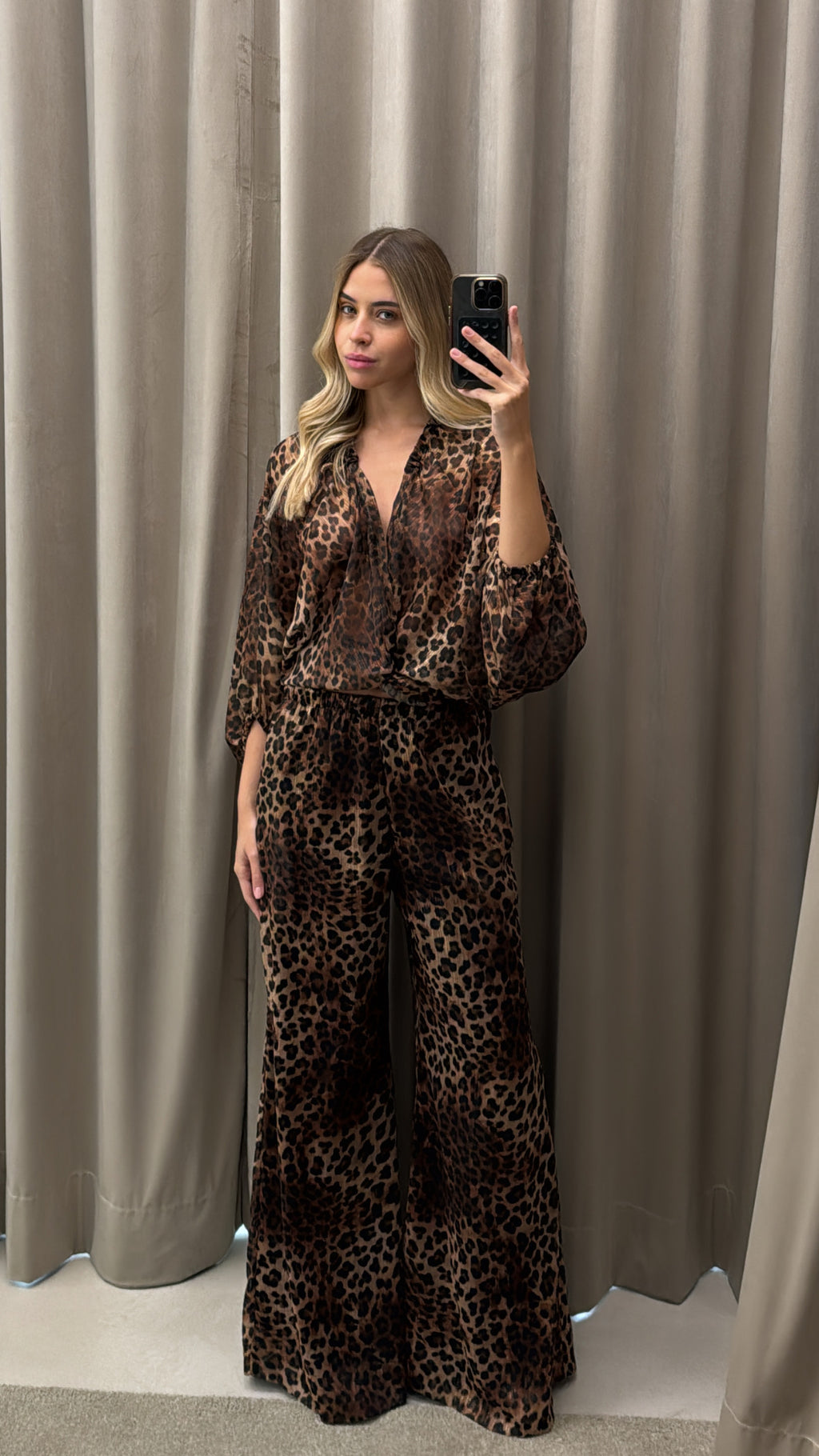 Calça De Musseline Animal Print