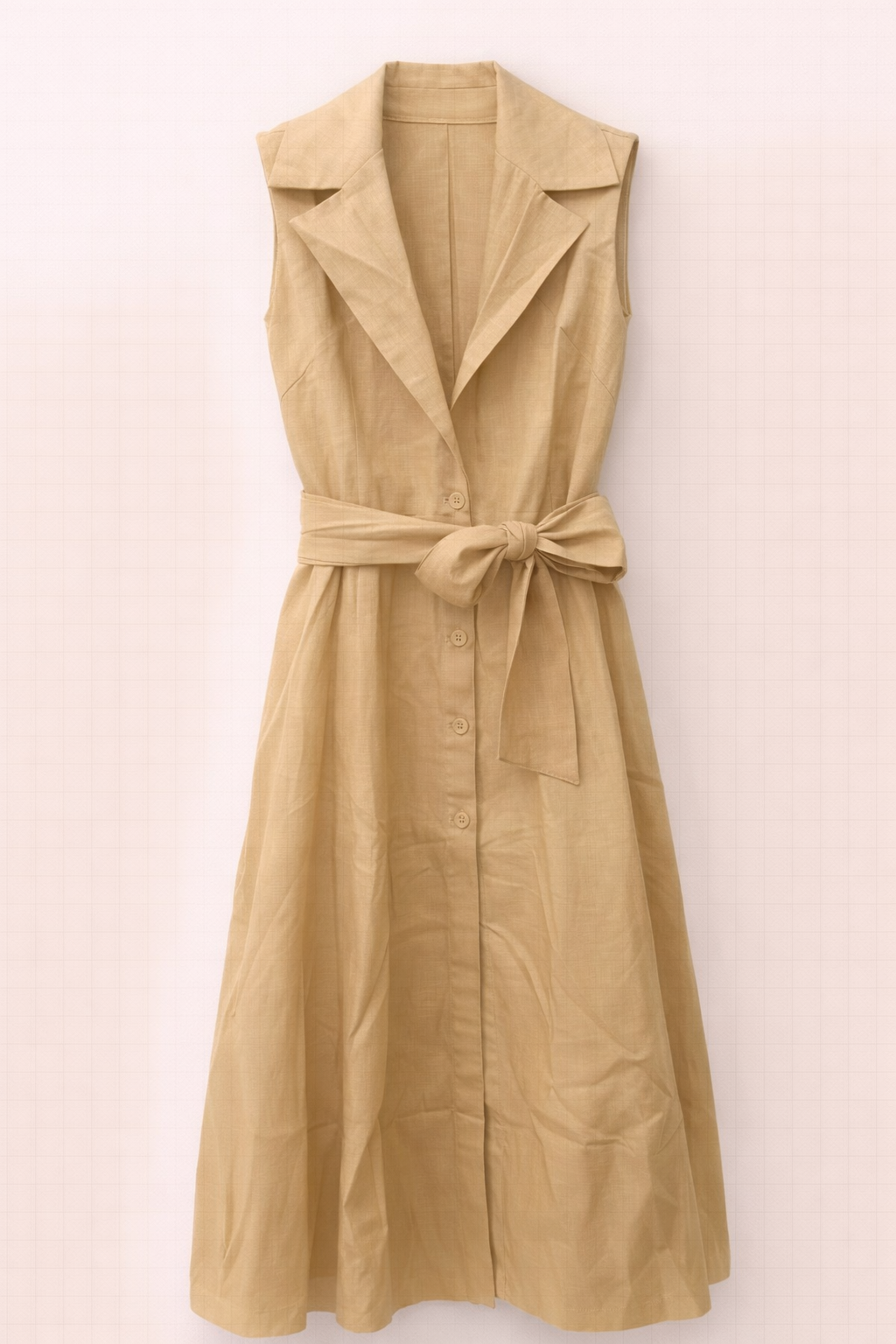 Vestido Midi com Lapela e Cinto