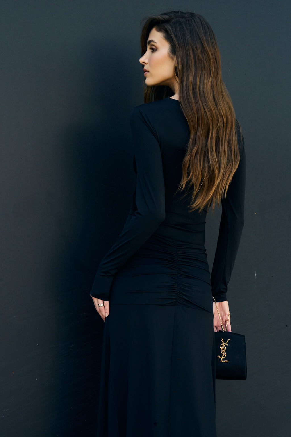 Conjunto Manga Longa Malha Fria Franzido