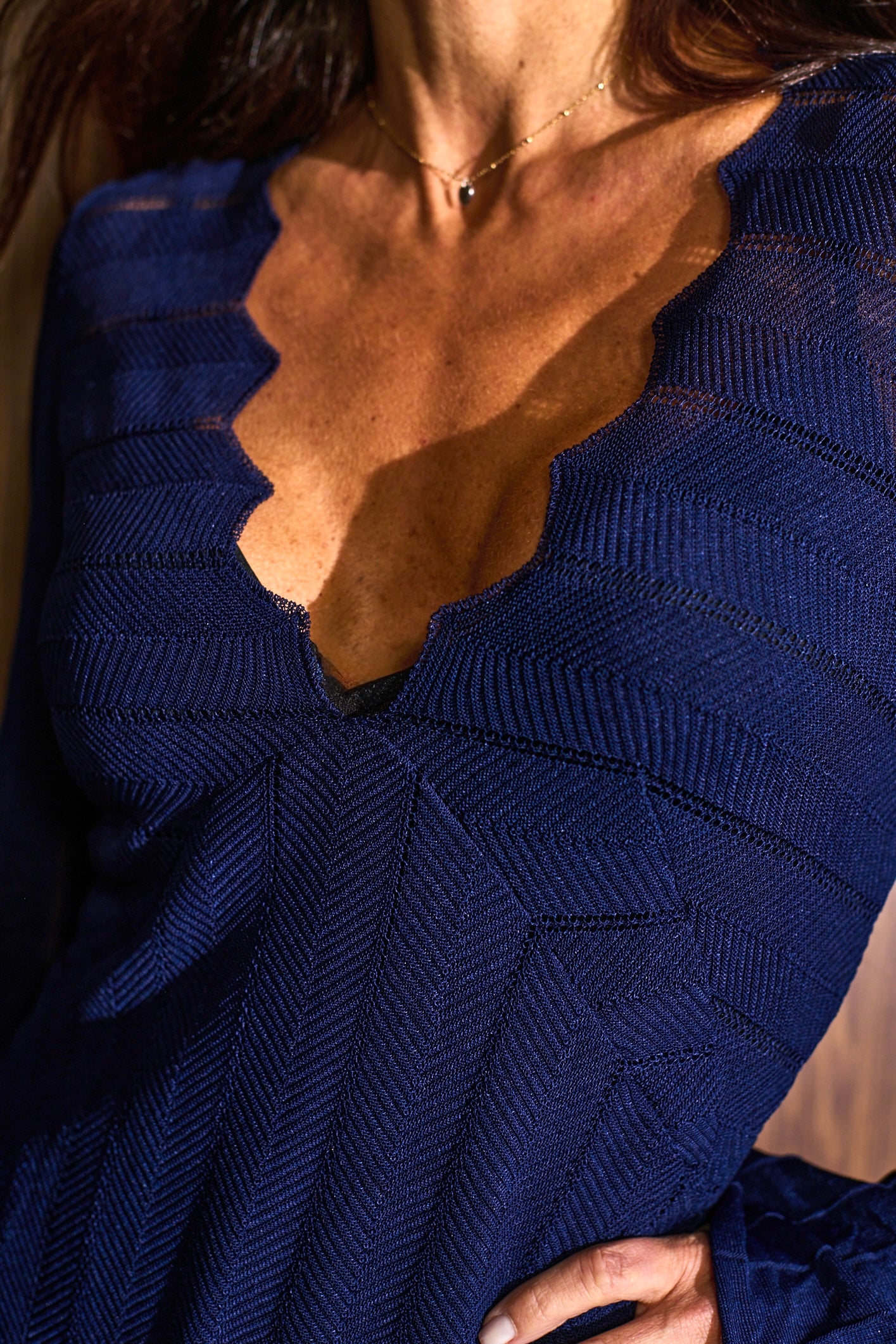 Vestido Longo em Tricot e Lenço