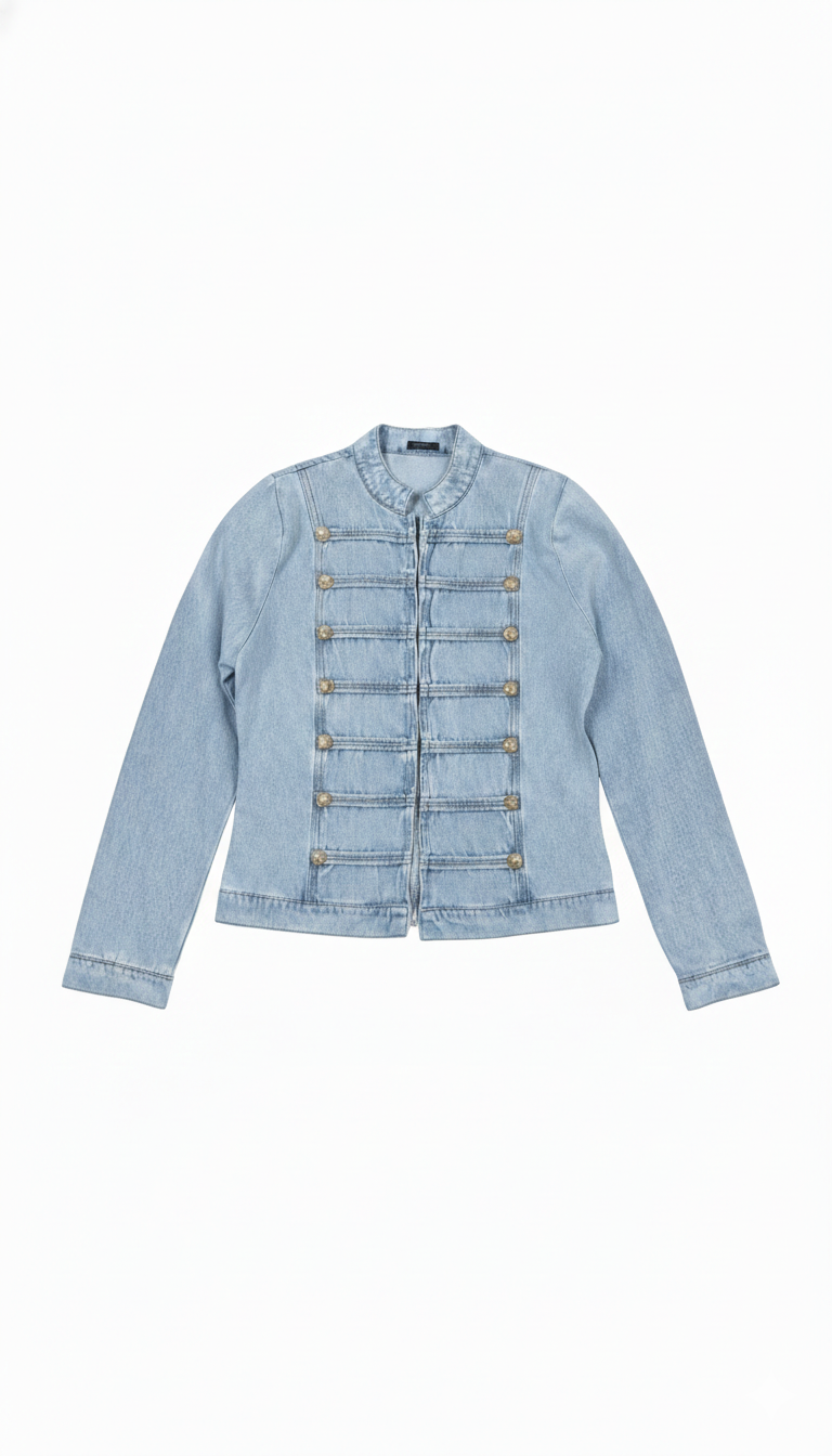 Jaqueta Jeans com botões dourados