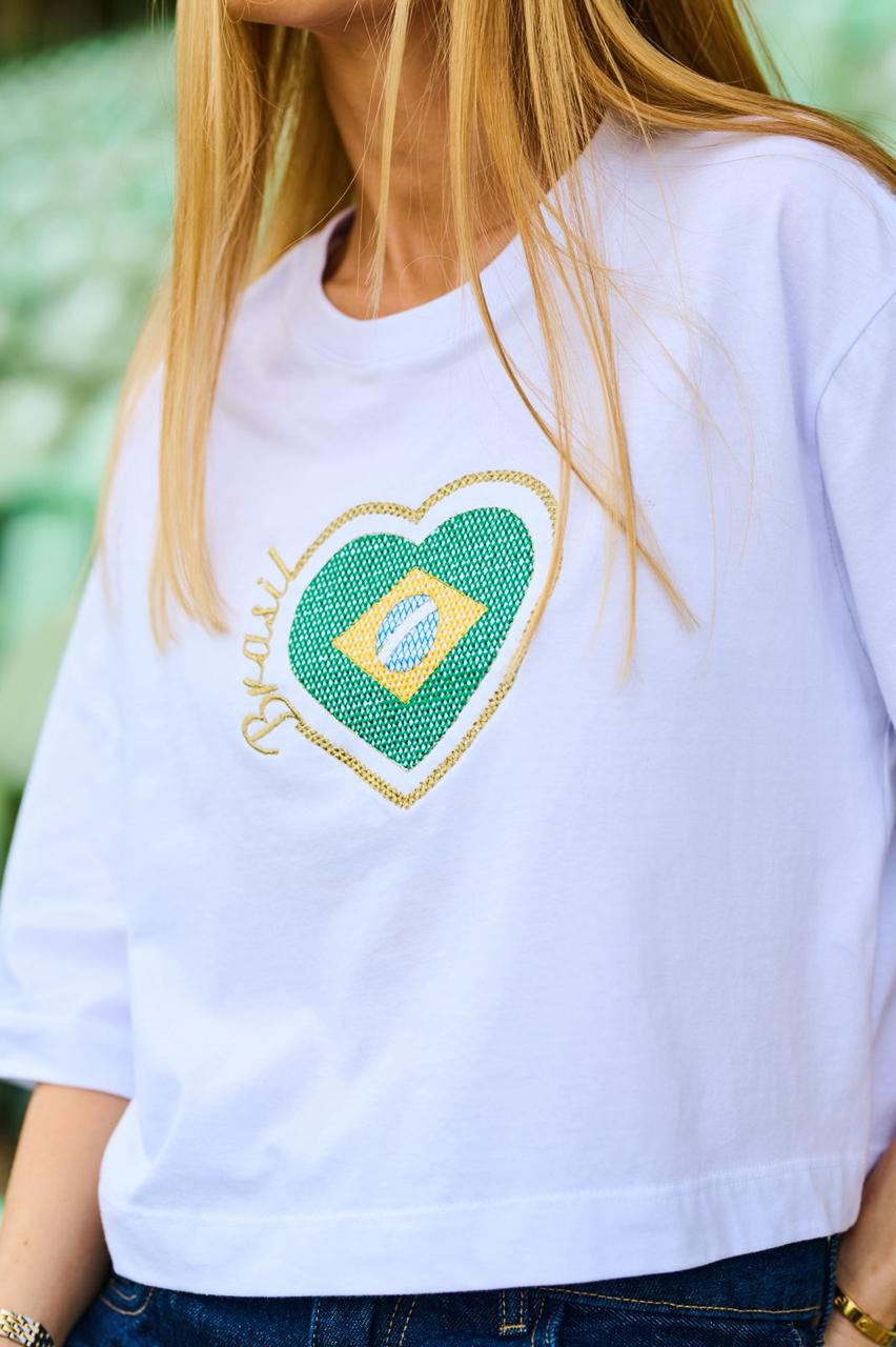 Blusa Copa com Coração Bordado