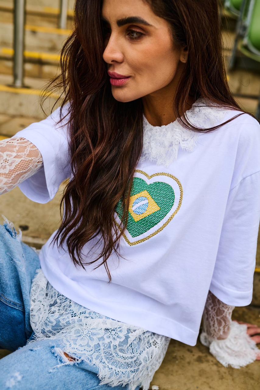 Blusa Copa com Coração Bordado
