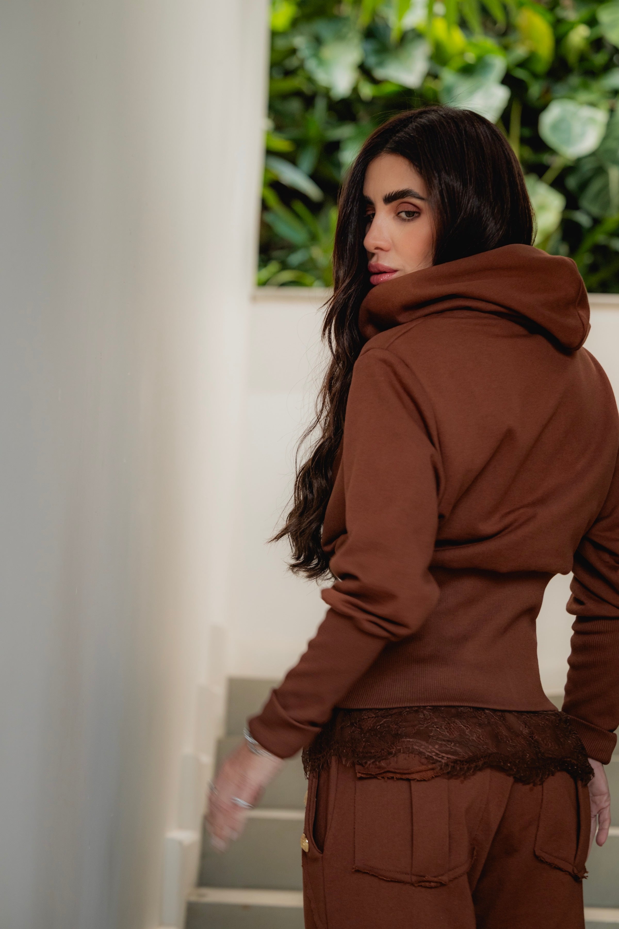 Conjunto Moletom Pantalona com Detalhes em Ribana