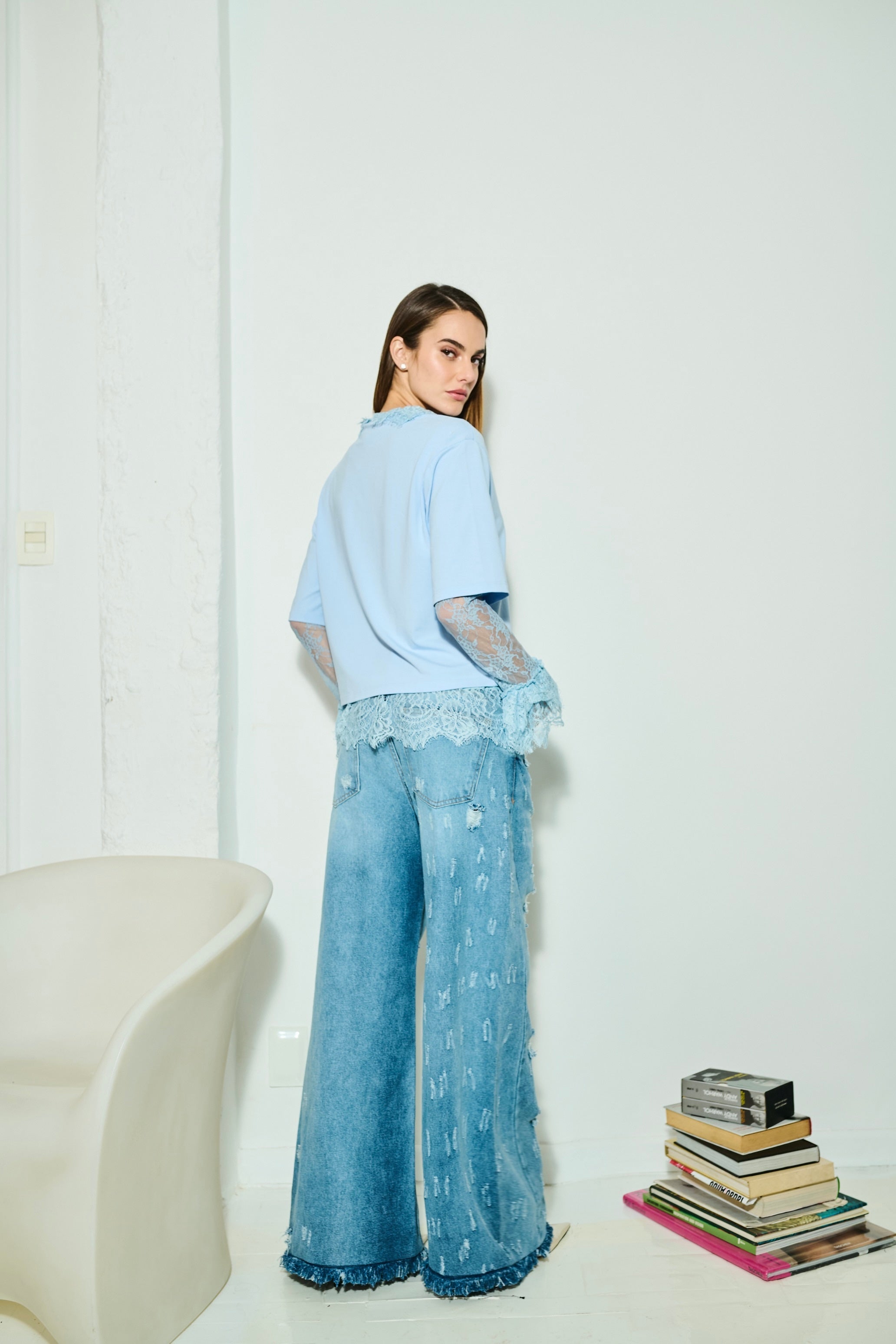 Calça Jeans Flare Destroyed