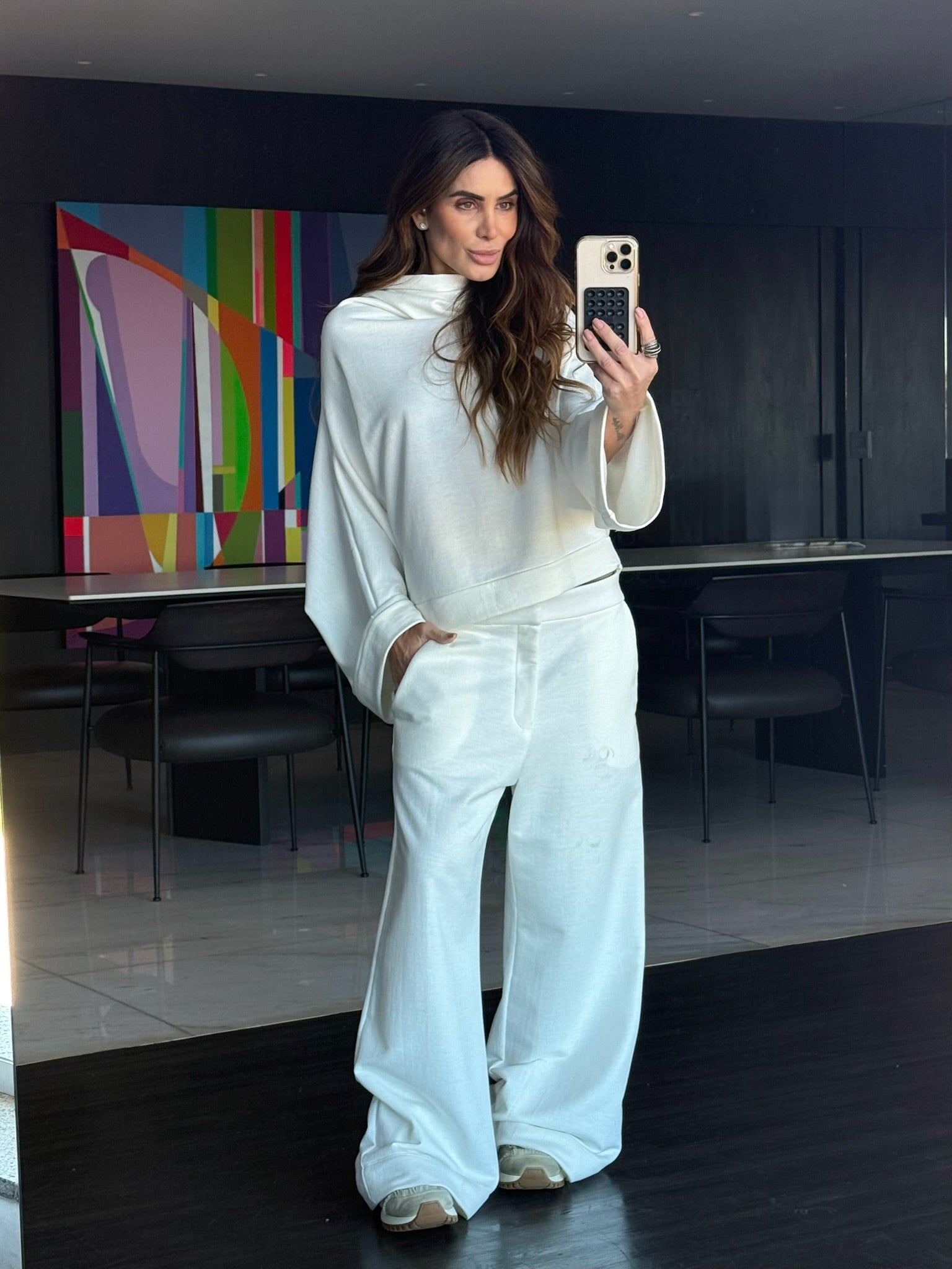 Conjunto De Moletom Blusa Ampla E Calça Pantalona