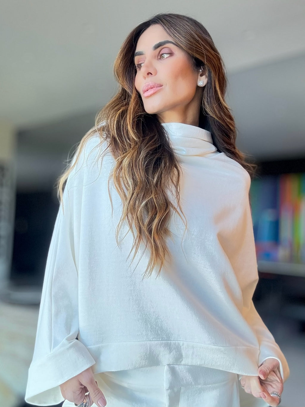 Conjunto De Moletom Blusa Ampla E Calça Pantalona