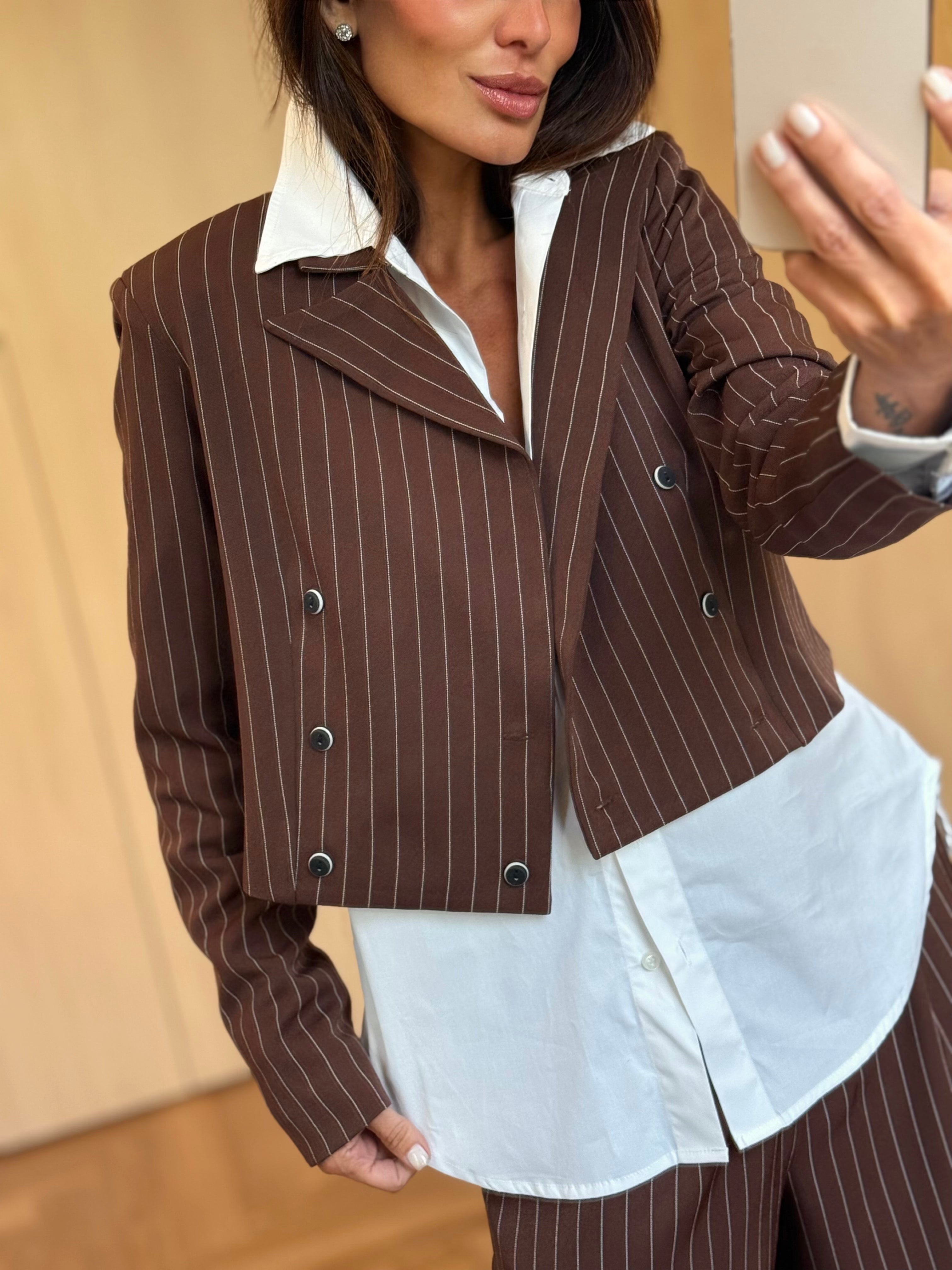 Camisa Manga Longa Botão Perolado Na Gola