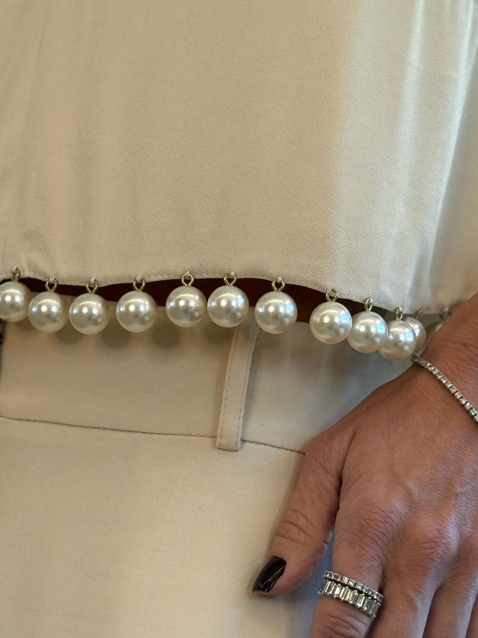 Calça Crepe Reta Com Bolsos