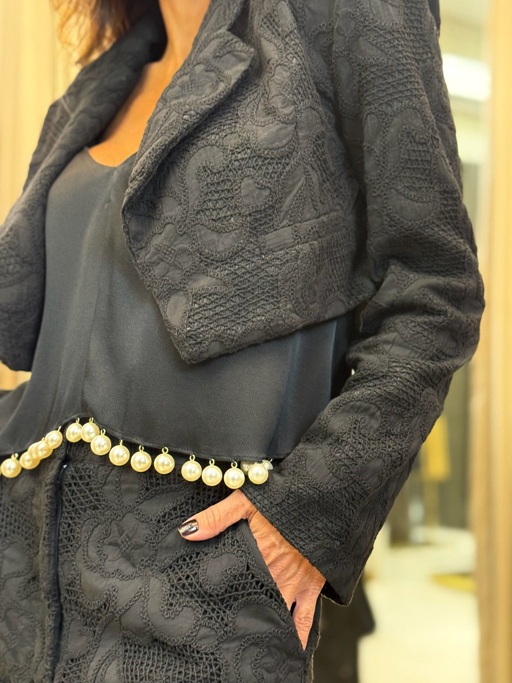 Conjunto De Calça Pantalona E Blazer Em Laise