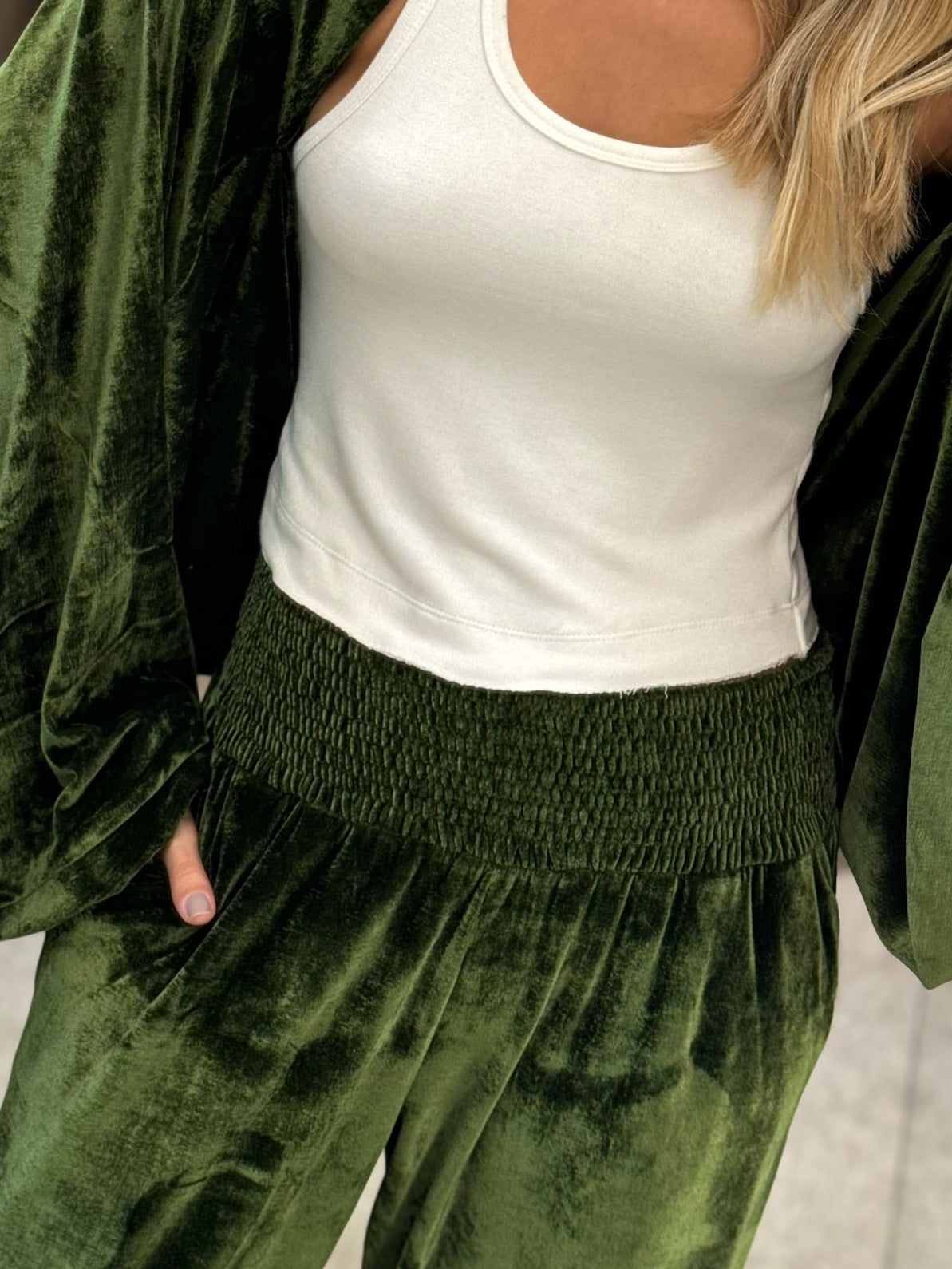 Calça Cós Lastex Pantalona De Veludo