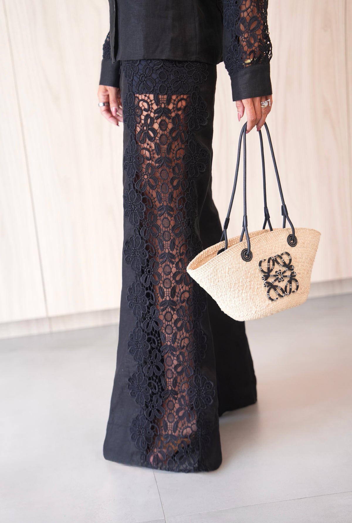 Conjunto Camisa e Calça em Linho com Entremeio em Guipuir