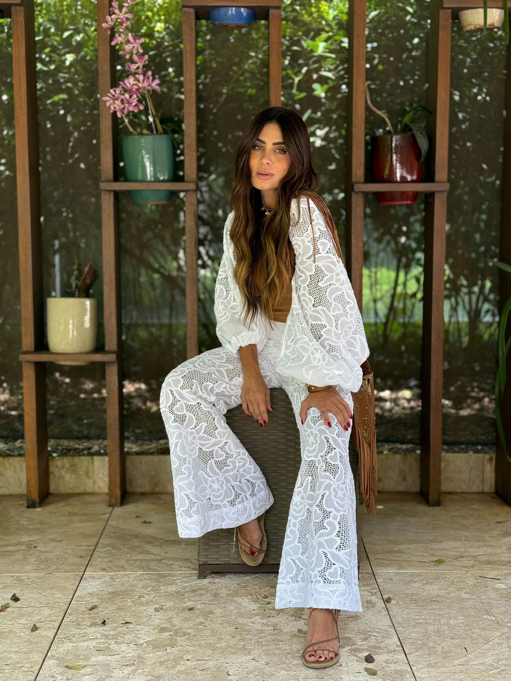 Calça Pantalona Laise Vazada