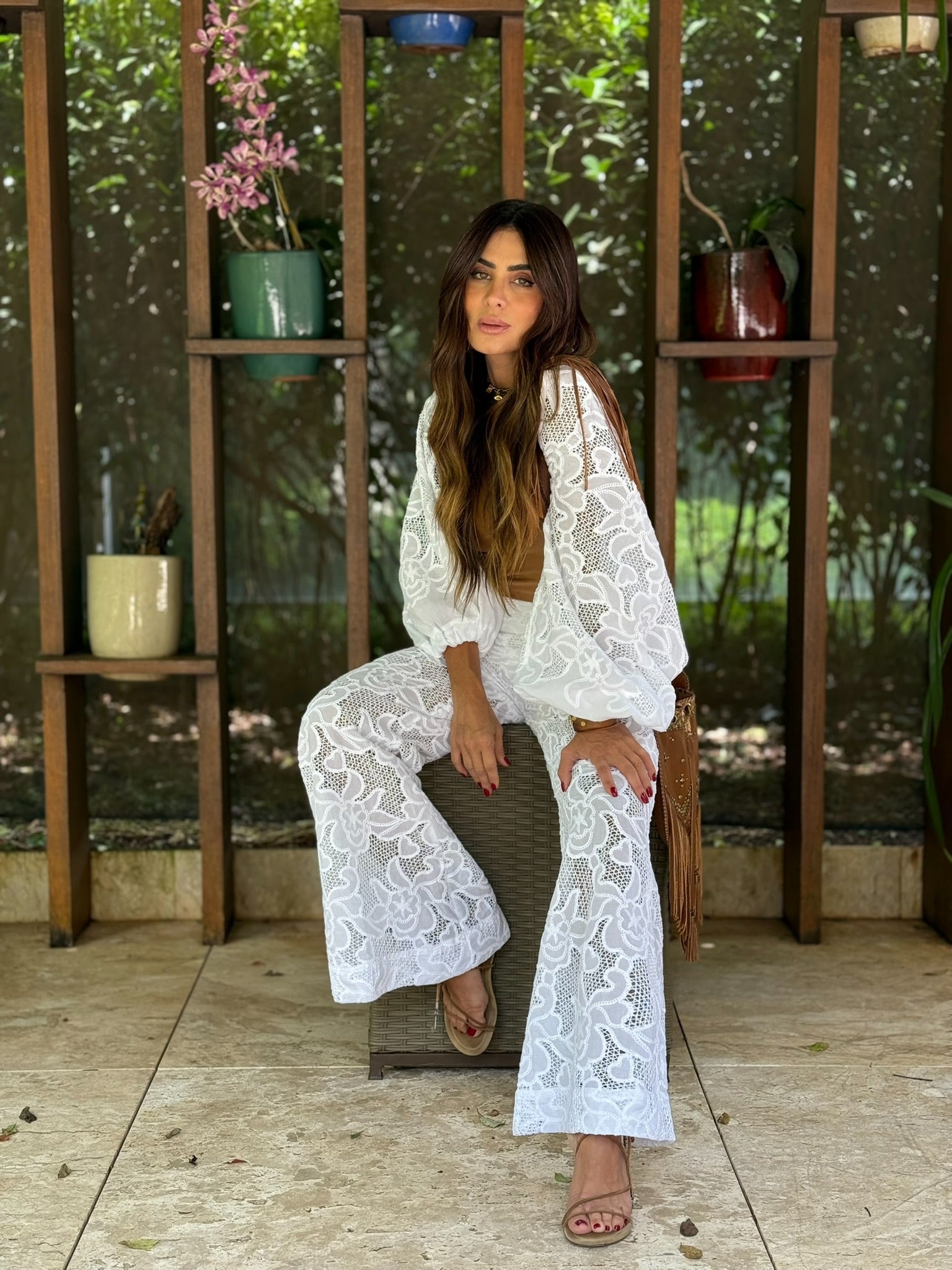 Calça Pantalona Laise Vazada