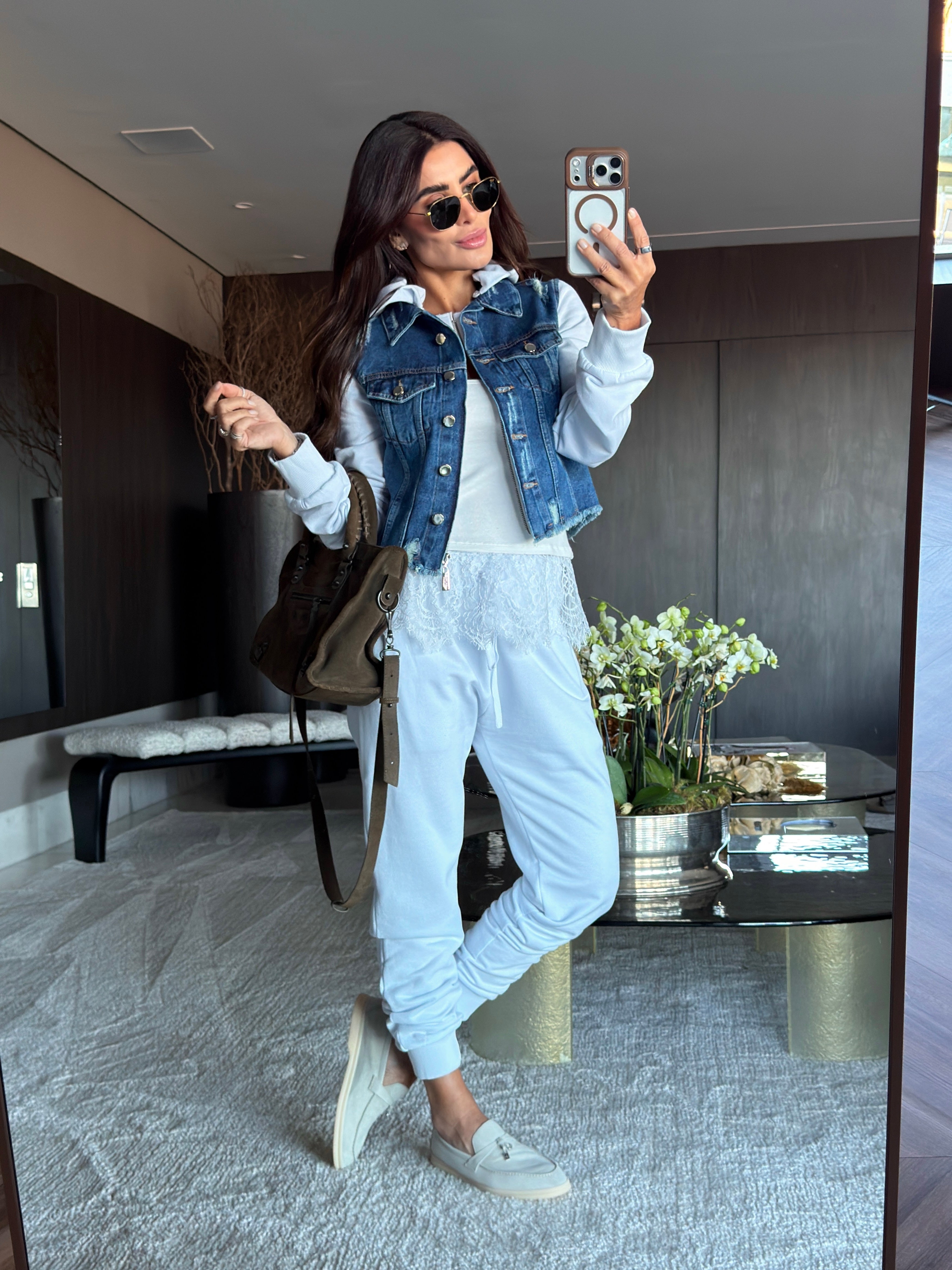 Conjunto Jaqueta E Calça Jeans Moletom