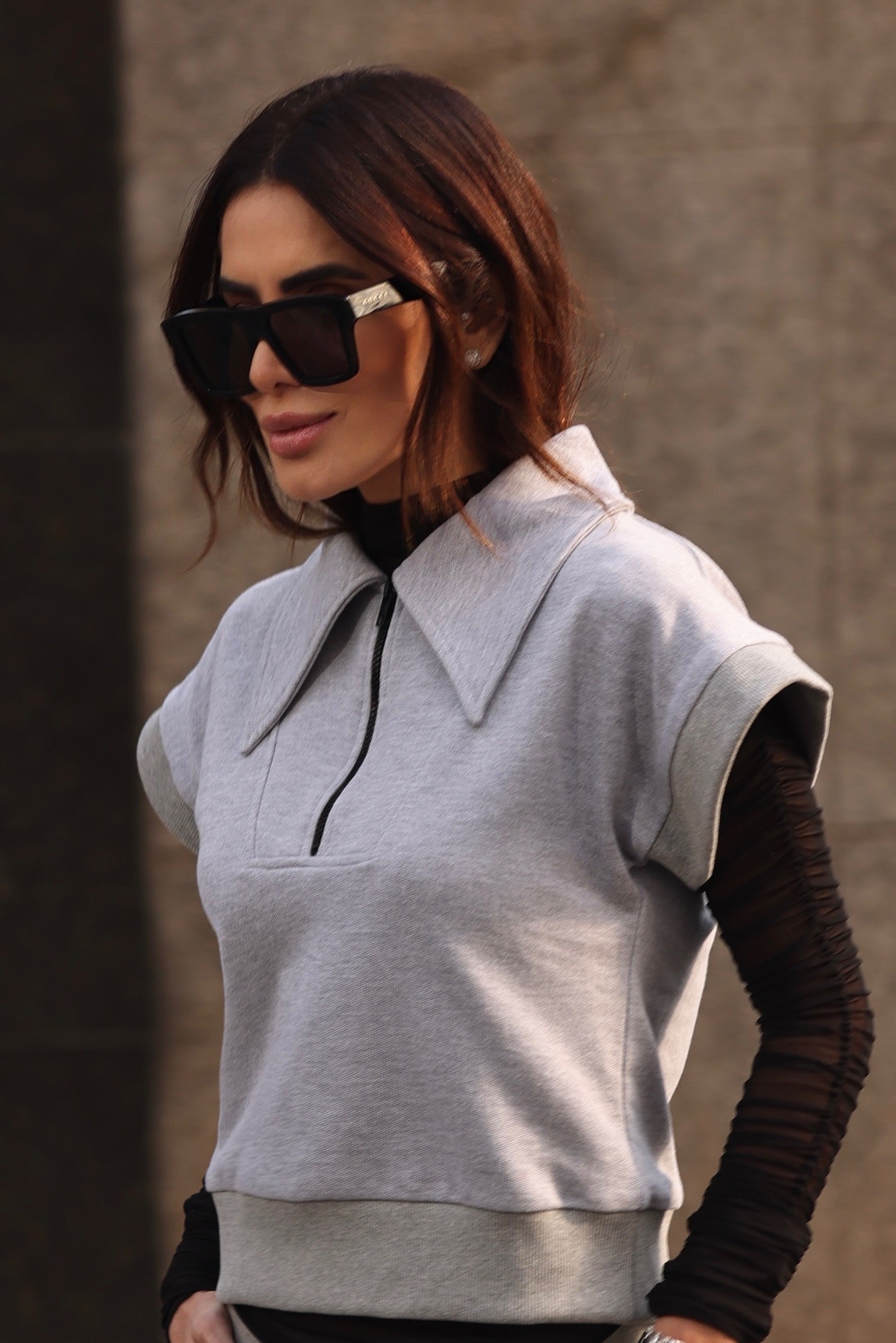 Conjunto De Moletom S/Manga Com Calça Jogger