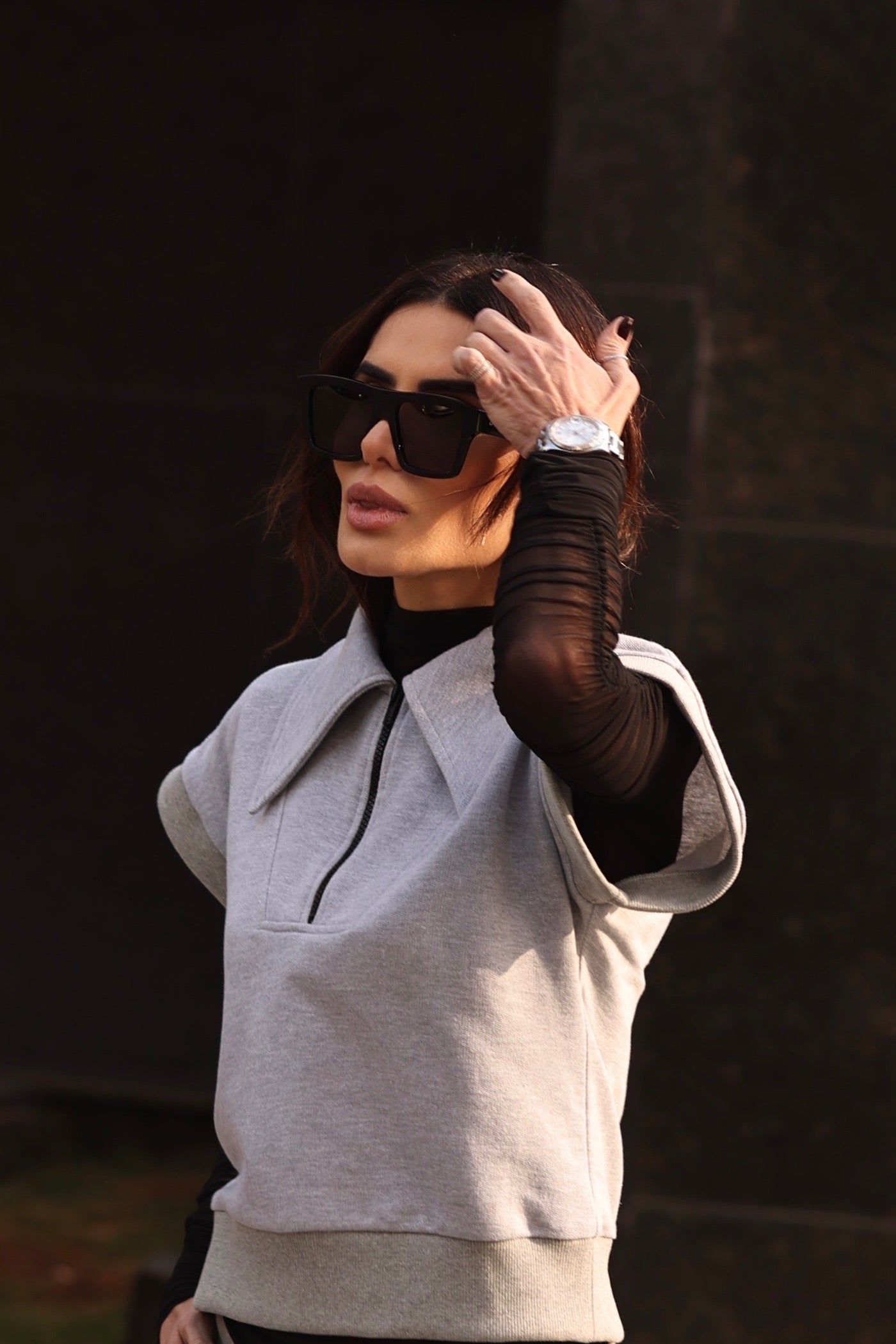 Conjunto De Moletom S/Manga Com Calça Jogger