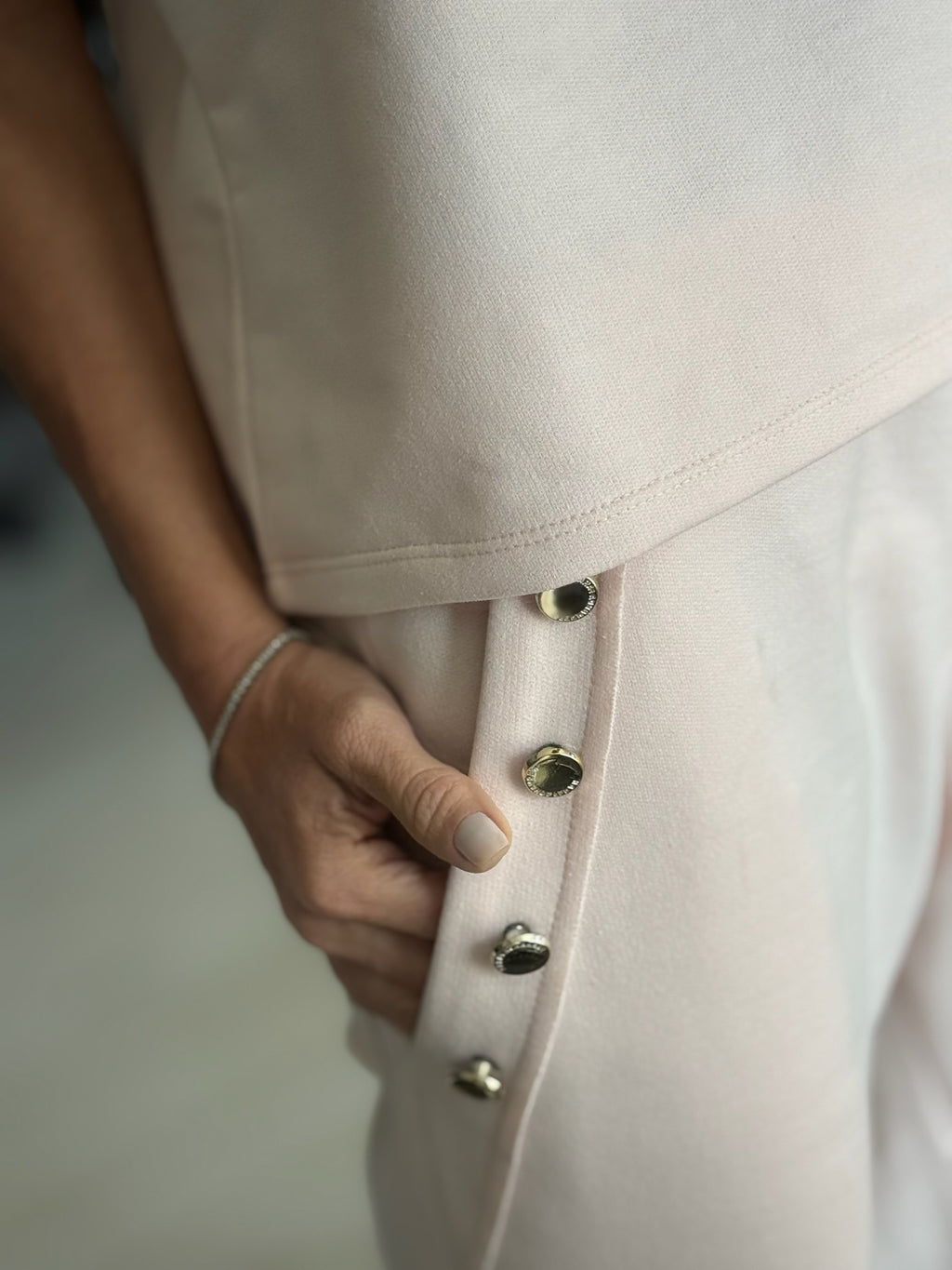 Conjunto De Moletom Blusa Gola Drapeada E Calça Pantalona