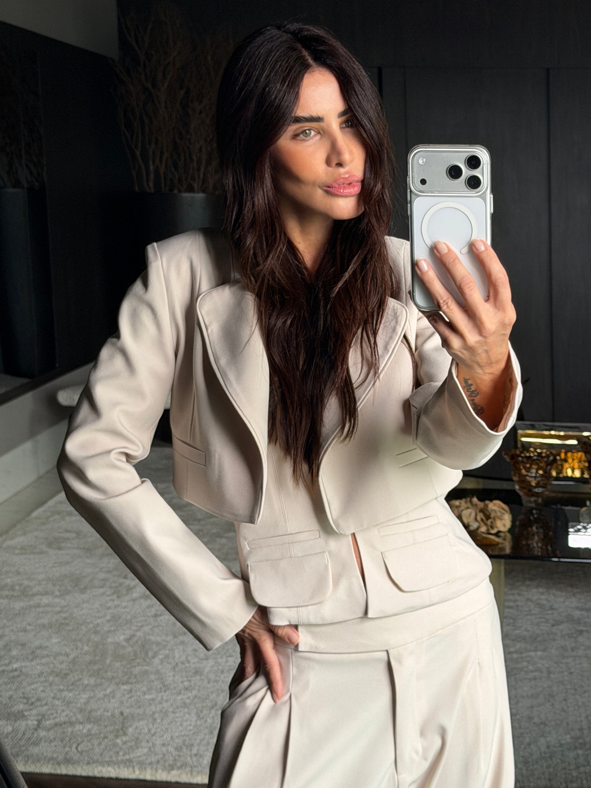 Blazer Alfaiataria Cropped