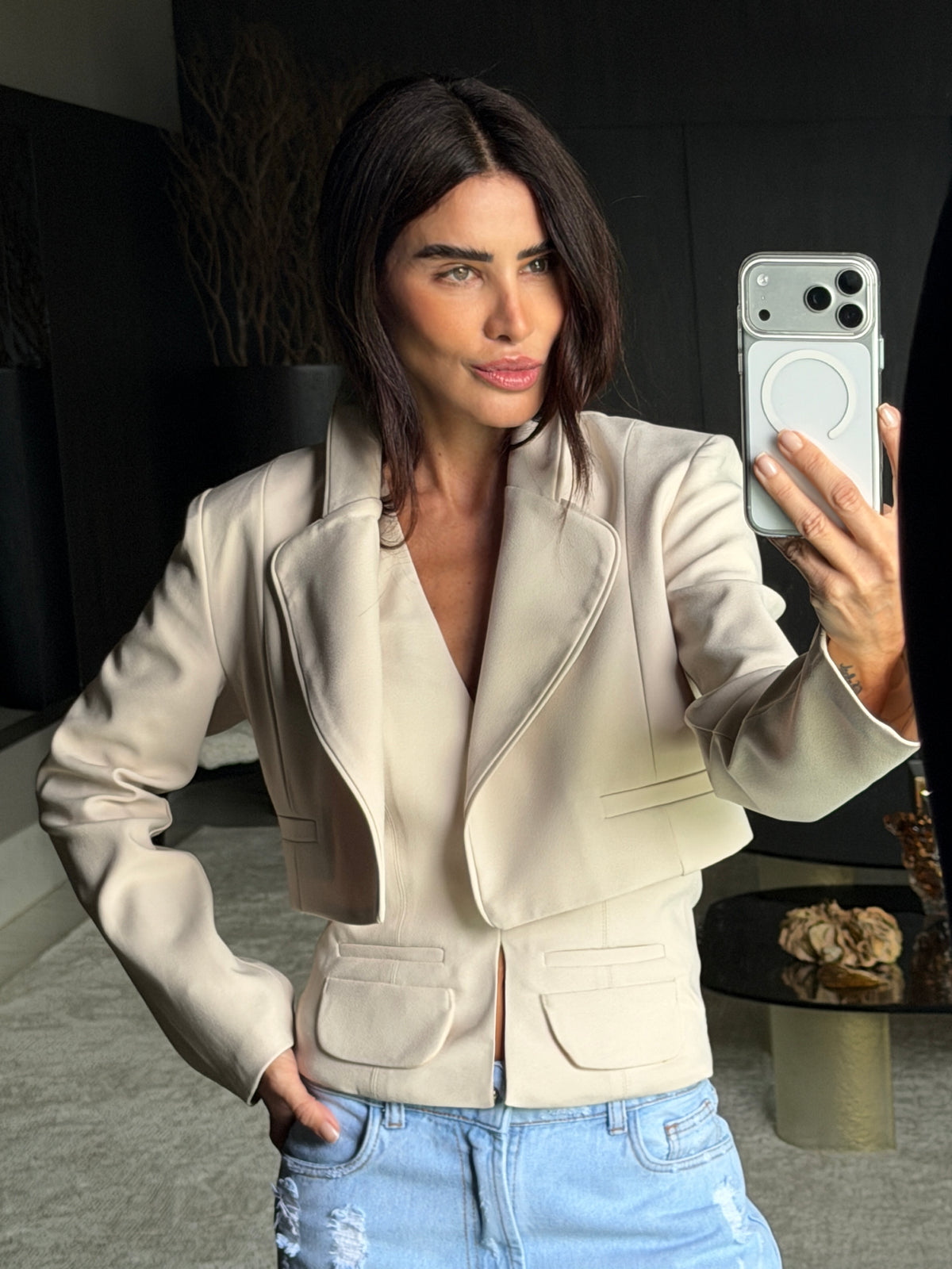 Blazer Alfaiataria Cropped