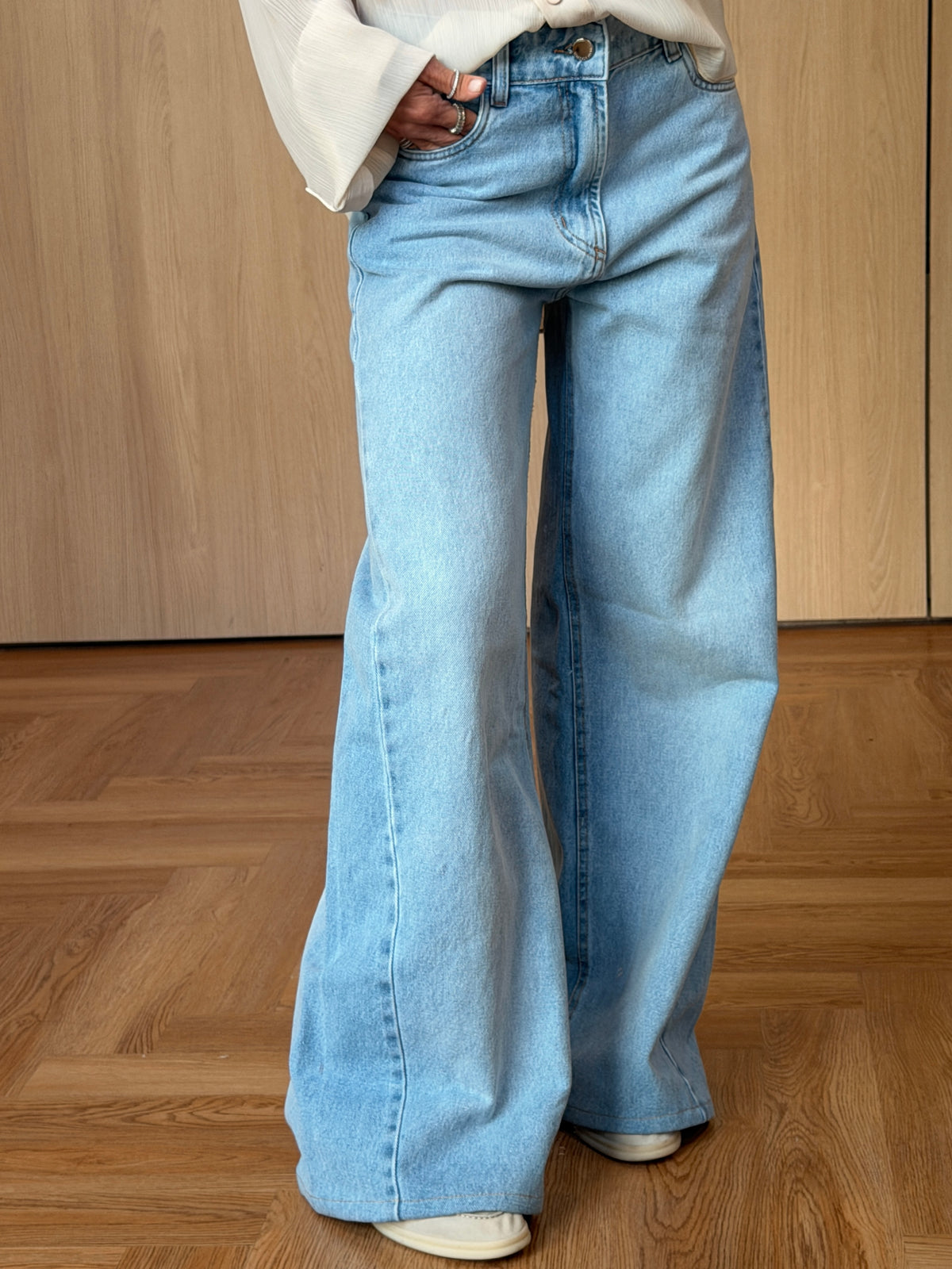 Calça Jeans Pantalona