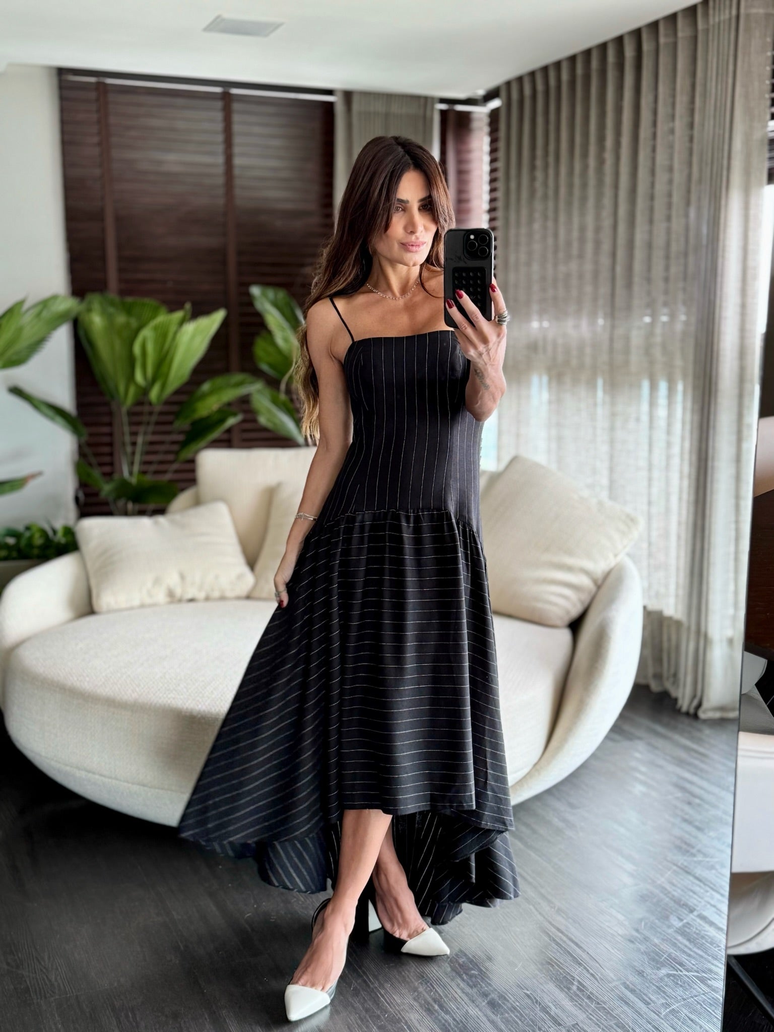 Vestido Mullet Risca De Giz