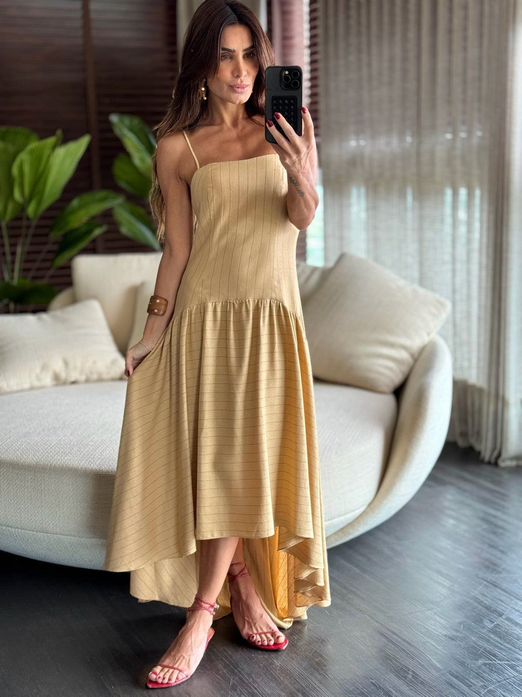 Vestido Mullet Risca De Giz