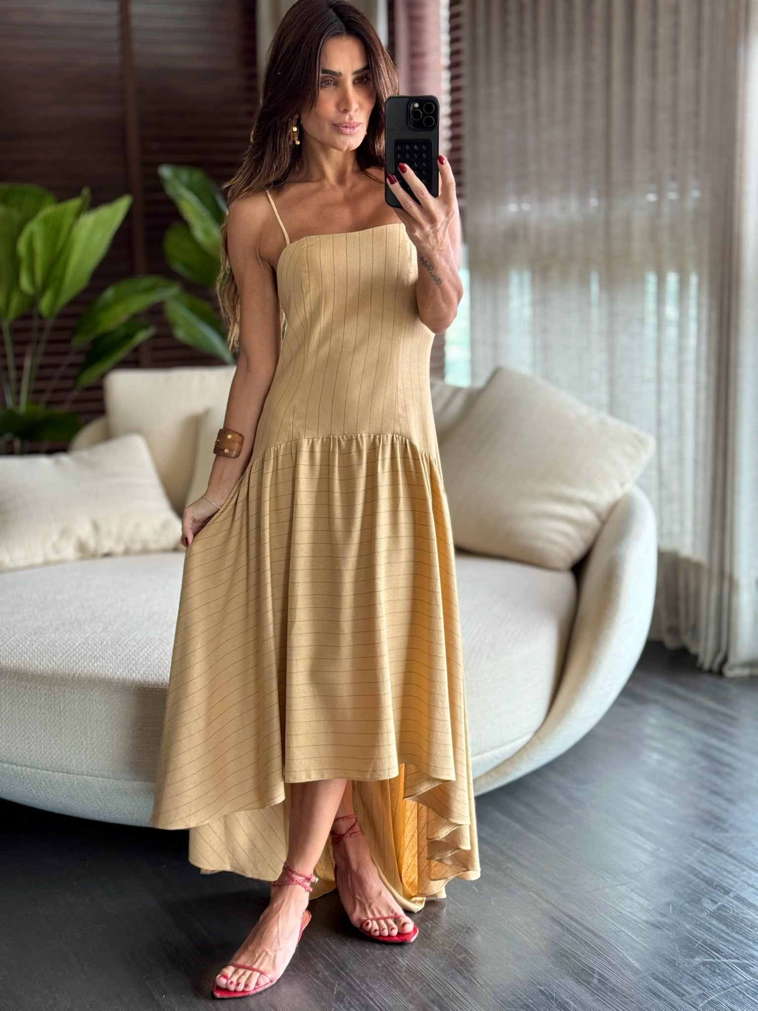 Vestido Mullet Risca De Giz