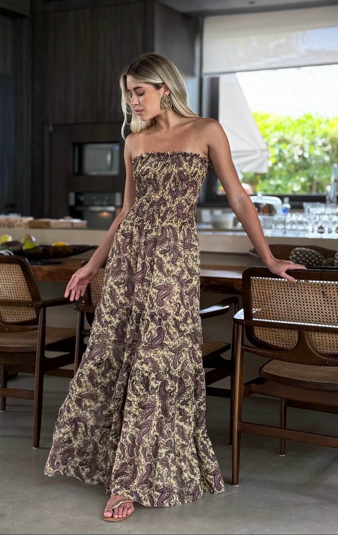 Vestido Tomara Que Caia Em Lastex Estampado