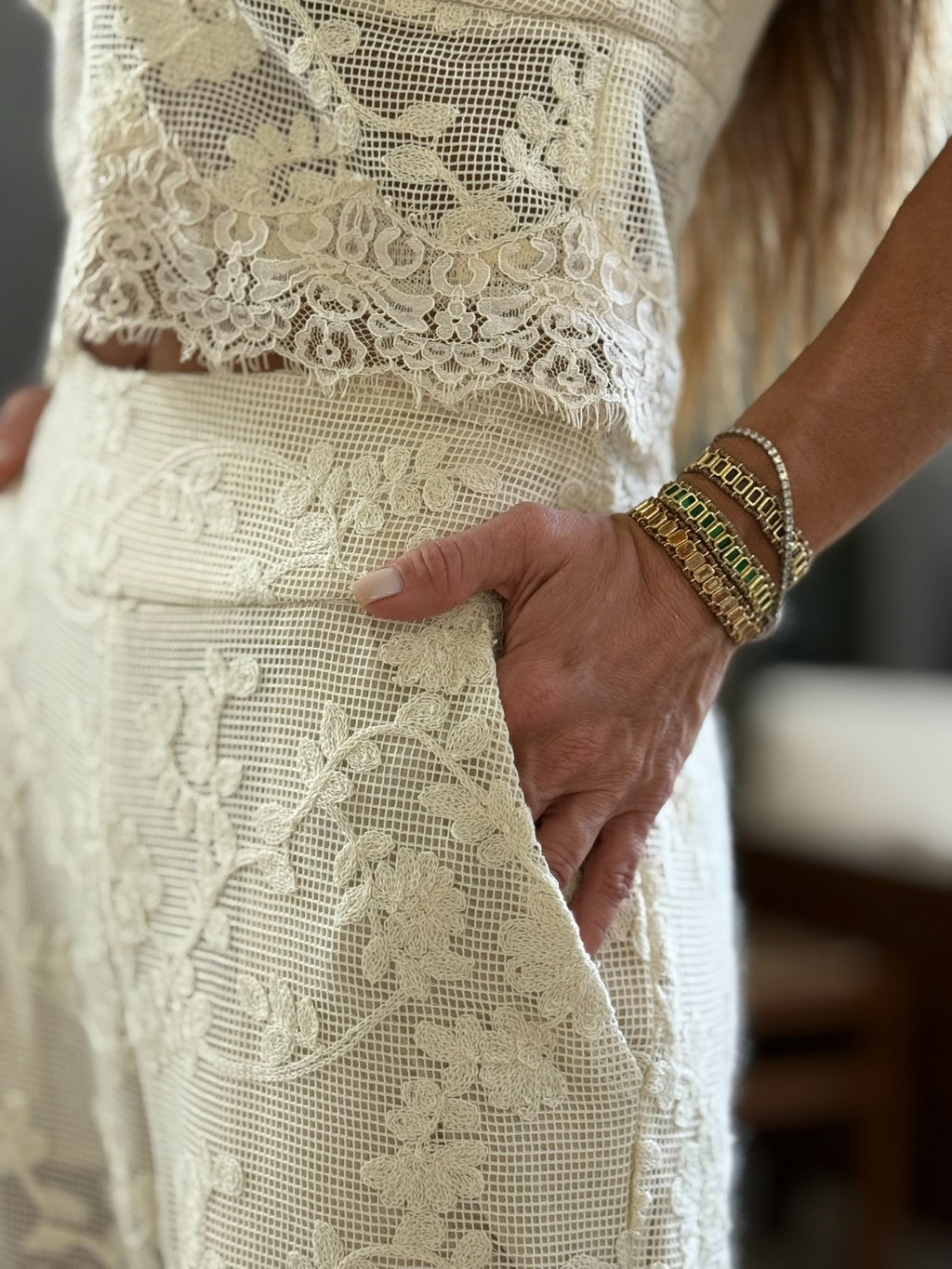 Conjunto Telinha Renda Calça E Top