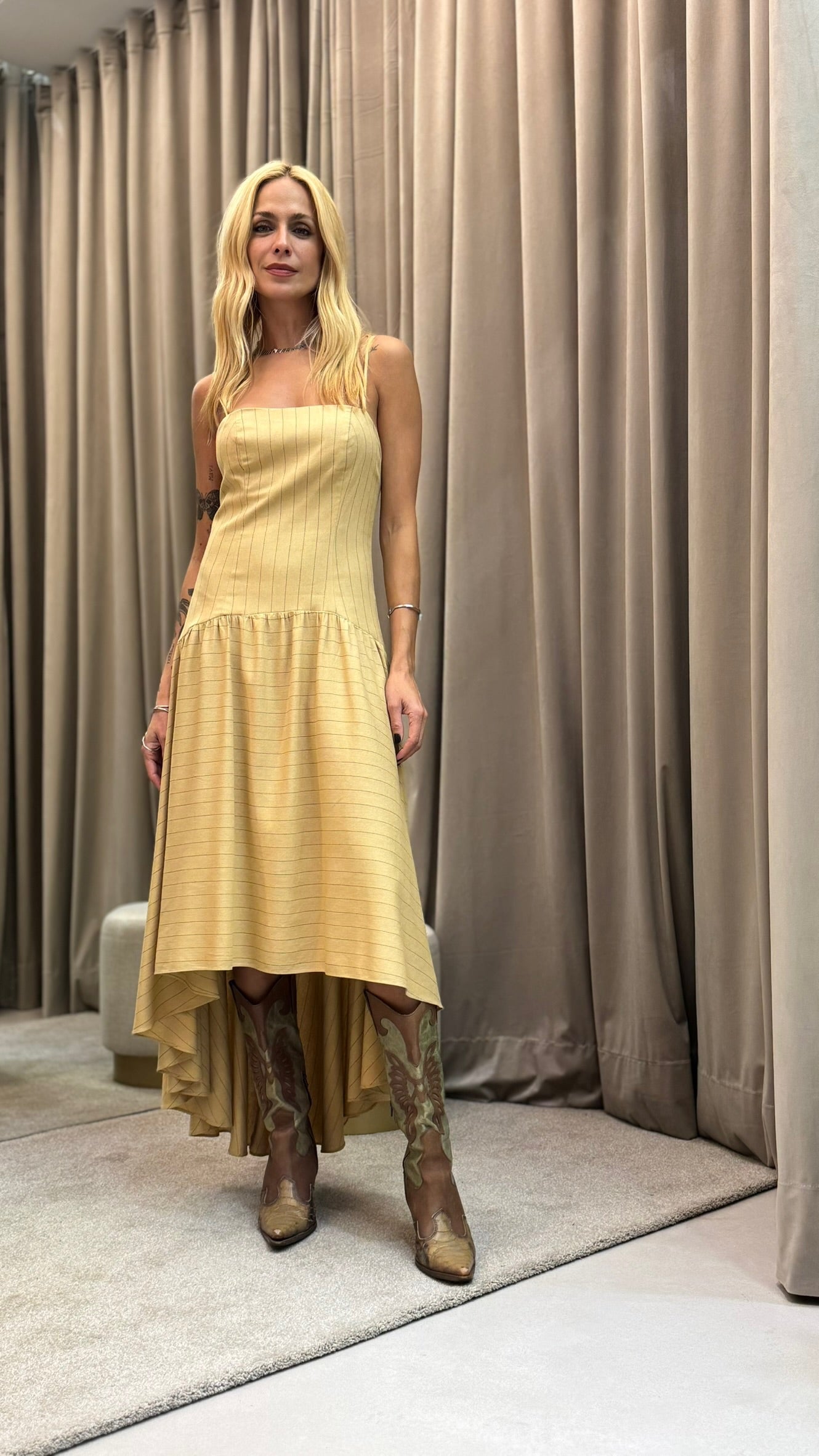 Vestido Mullet Risca De Giz