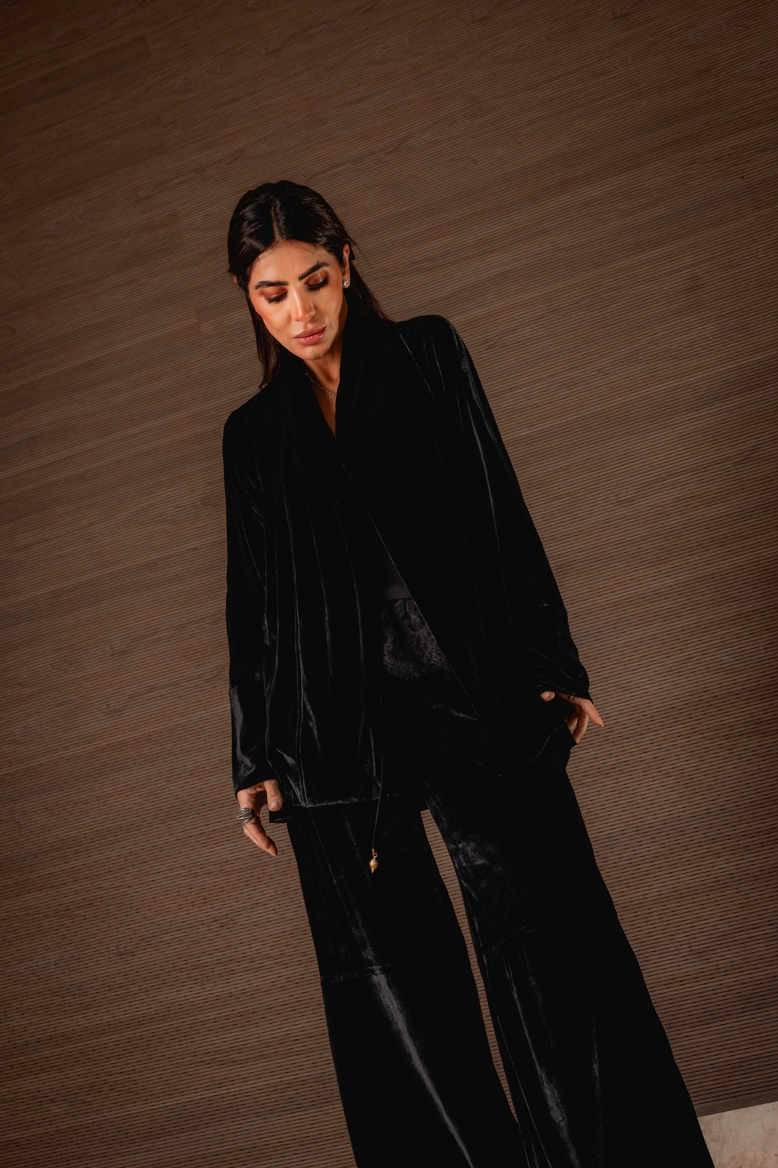 Conjunto Kimono e Pantalona em Veludo