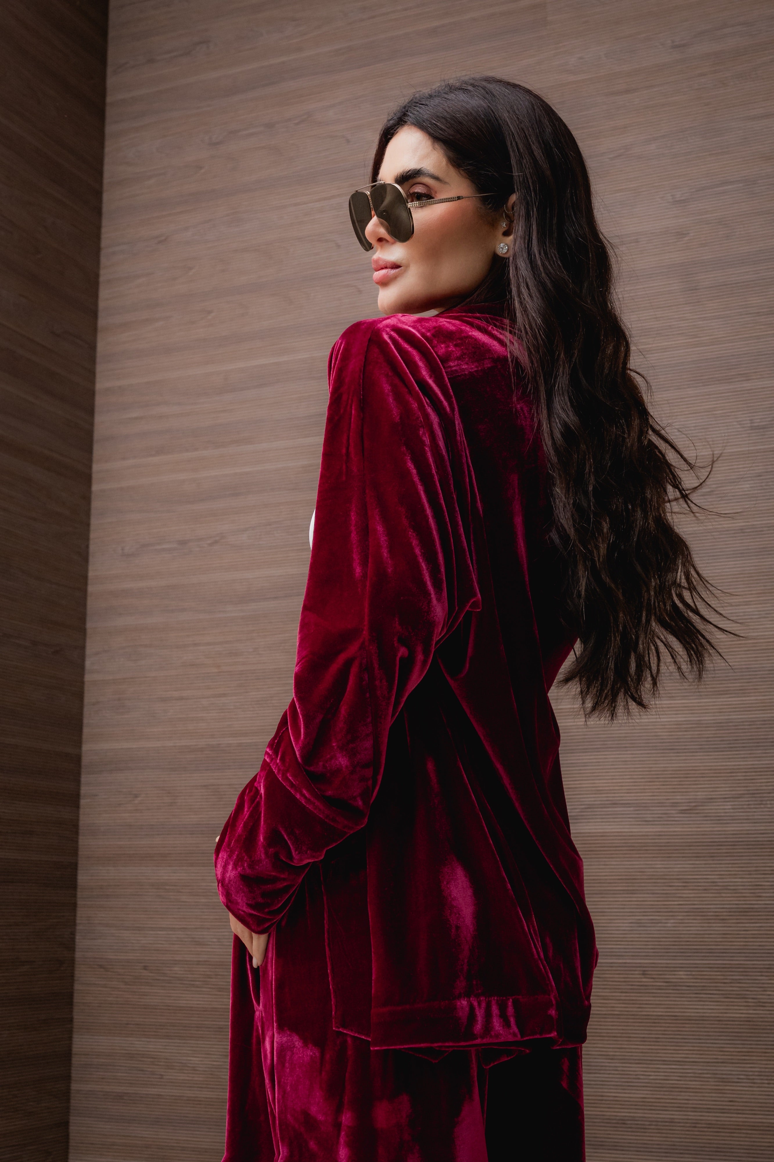 Conjunto Kimono e Pantalona em Veludo