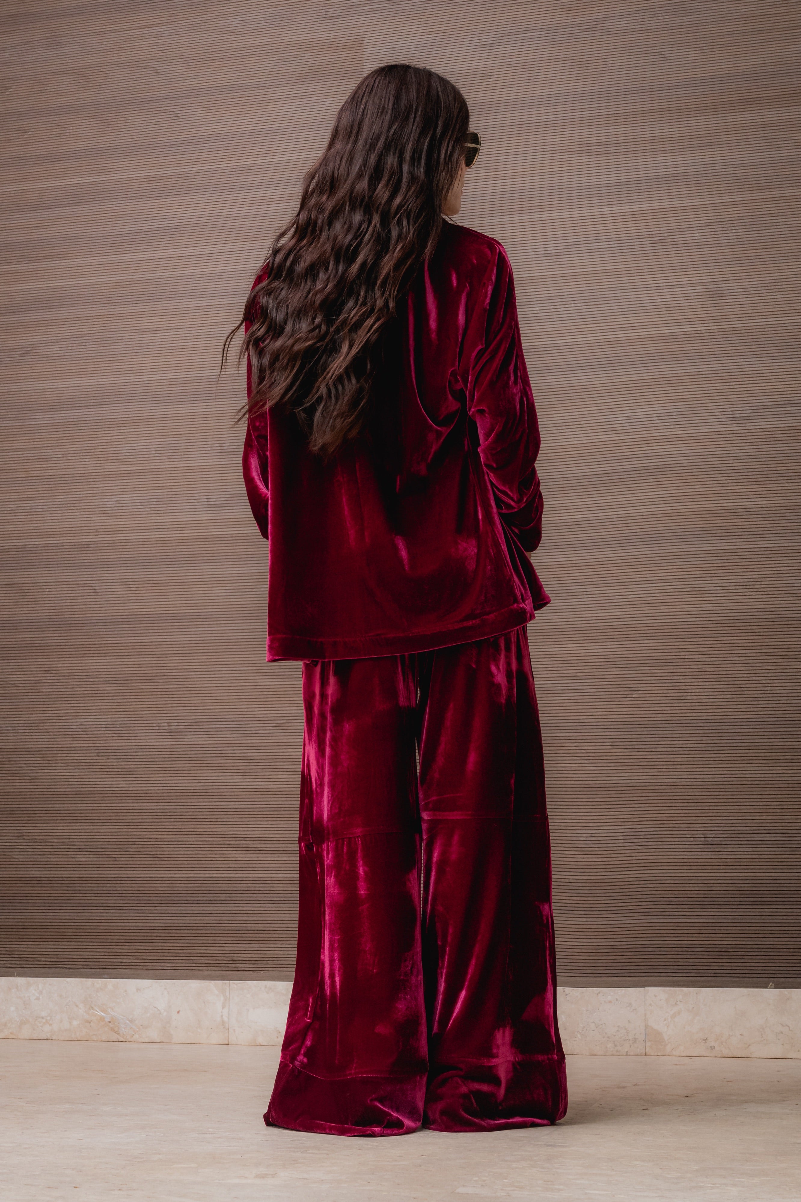Conjunto Kimono e Pantalona em Veludo