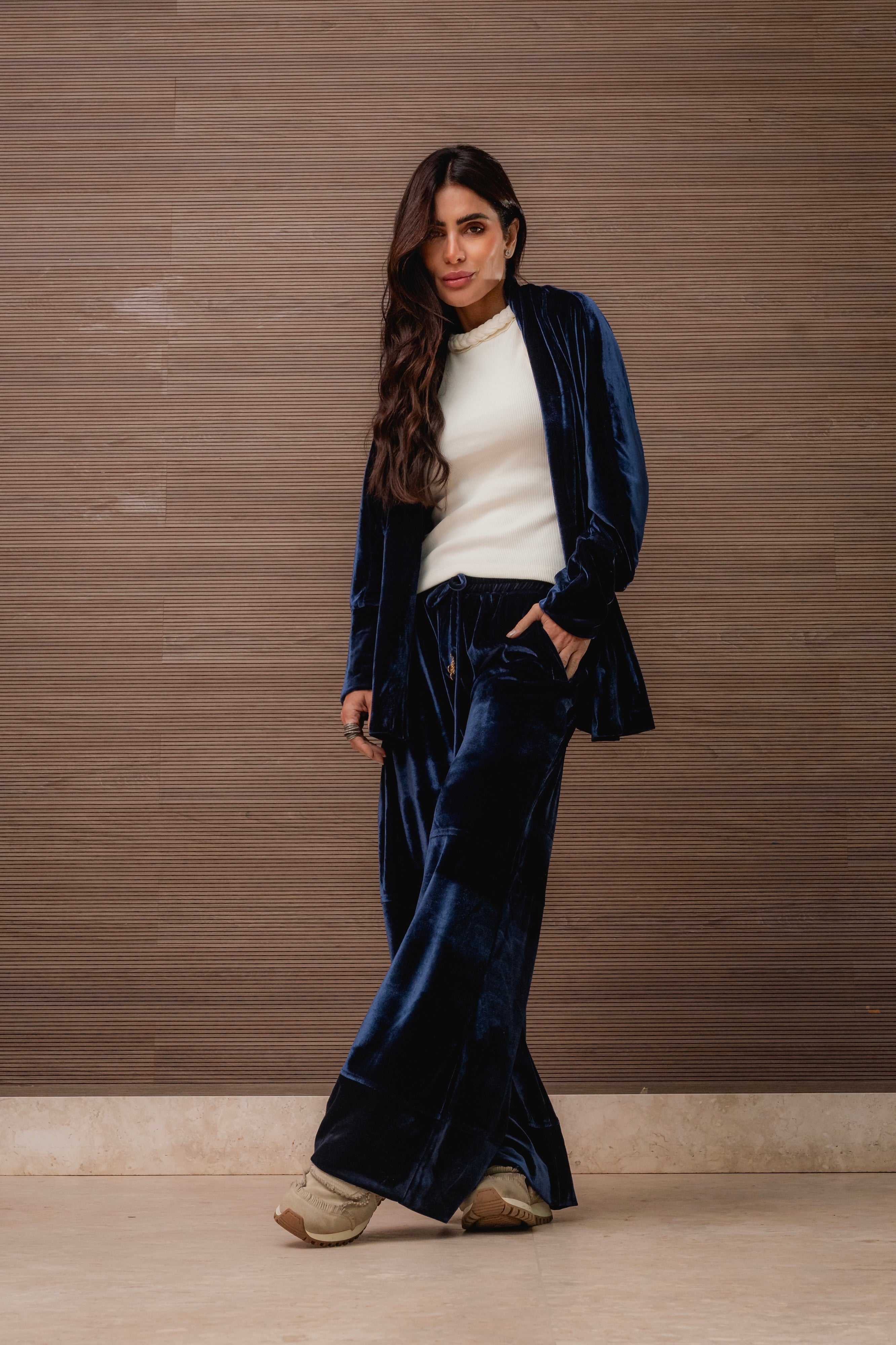 Conjunto Kimono e Pantalona em Veludo