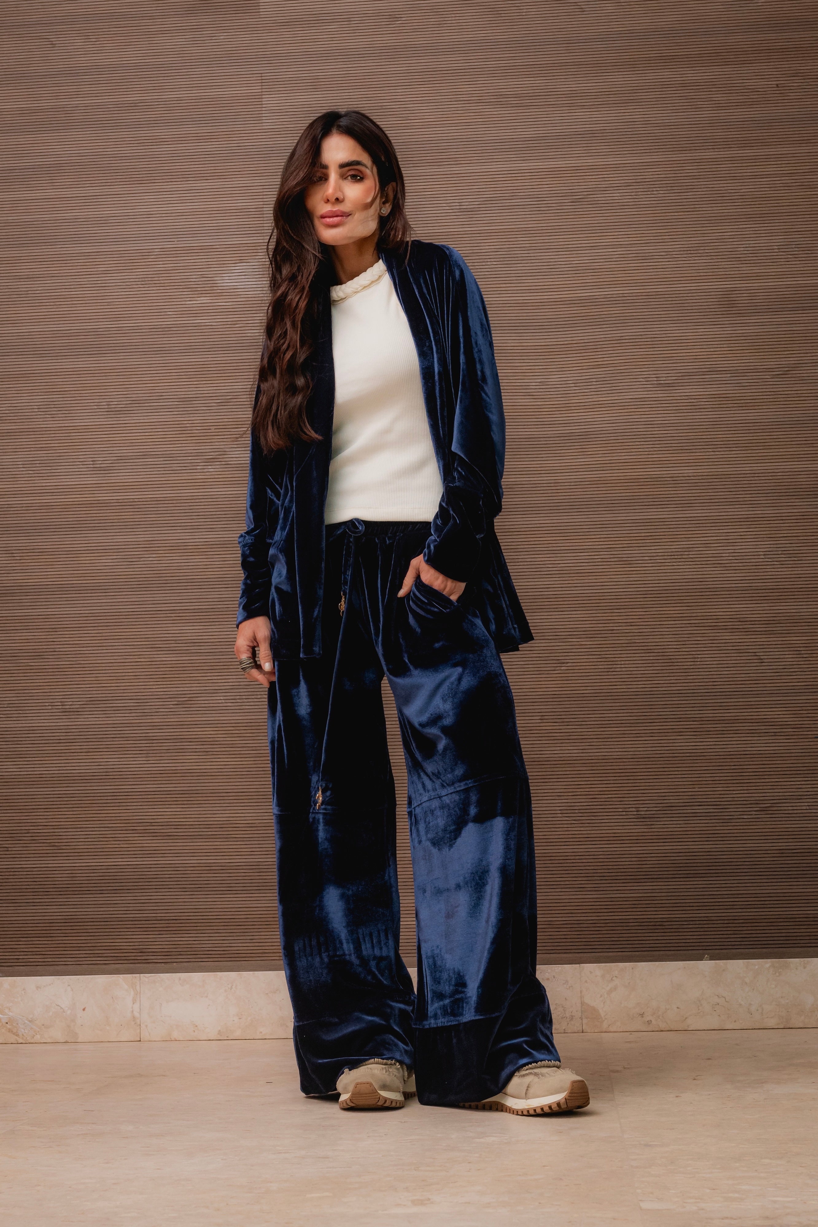 Conjunto Kimono e Pantalona em Veludo